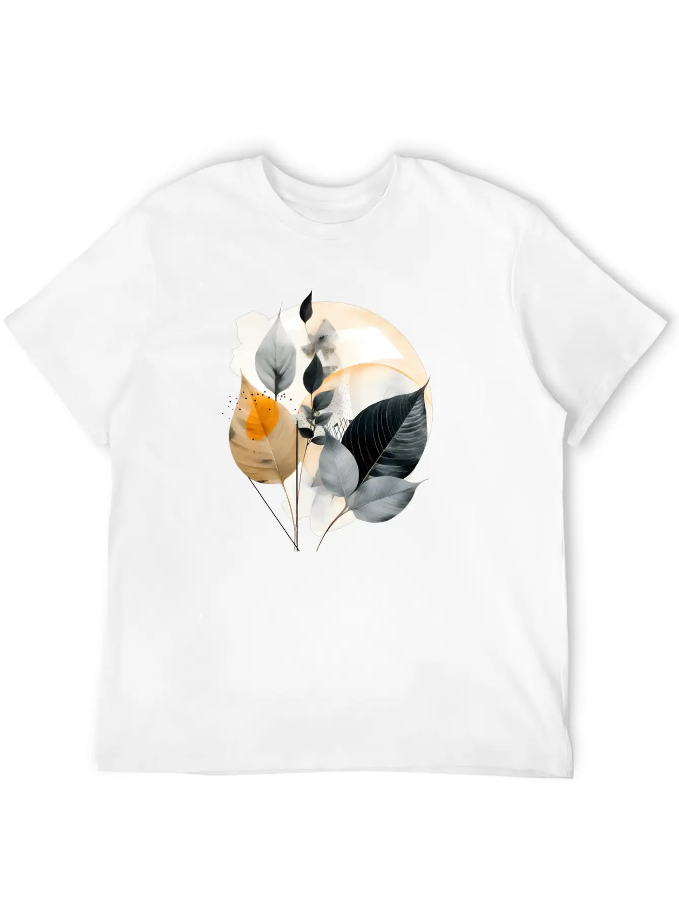 Autumn Leaves Modern Artwork Basic Graphic T-Shirt ¨C Daily Comfort In Soft Cotton