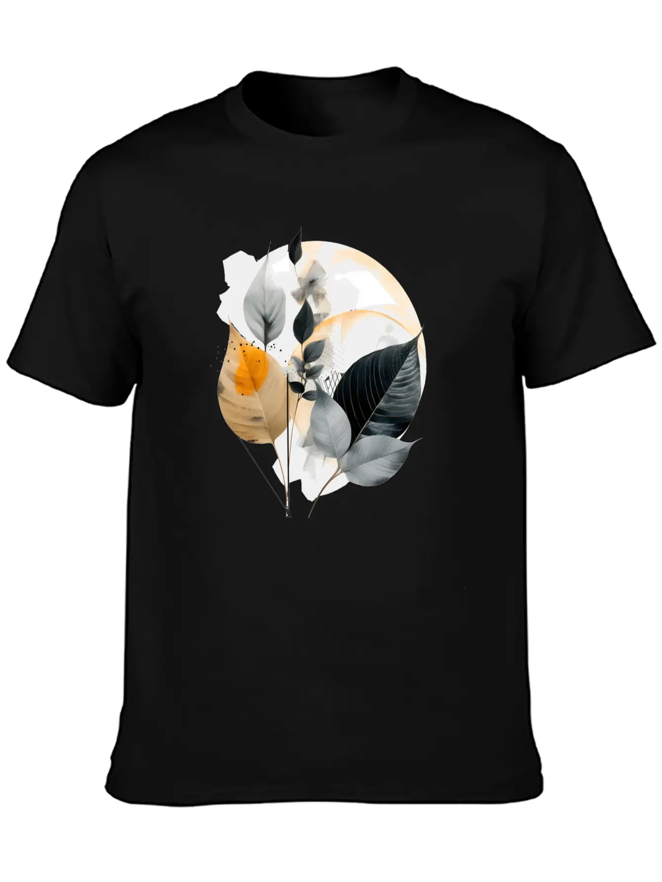 Autumn Leaves Modern Artwork Basic Graphic T-Shirt ¨C Daily Comfort In Soft Cotton