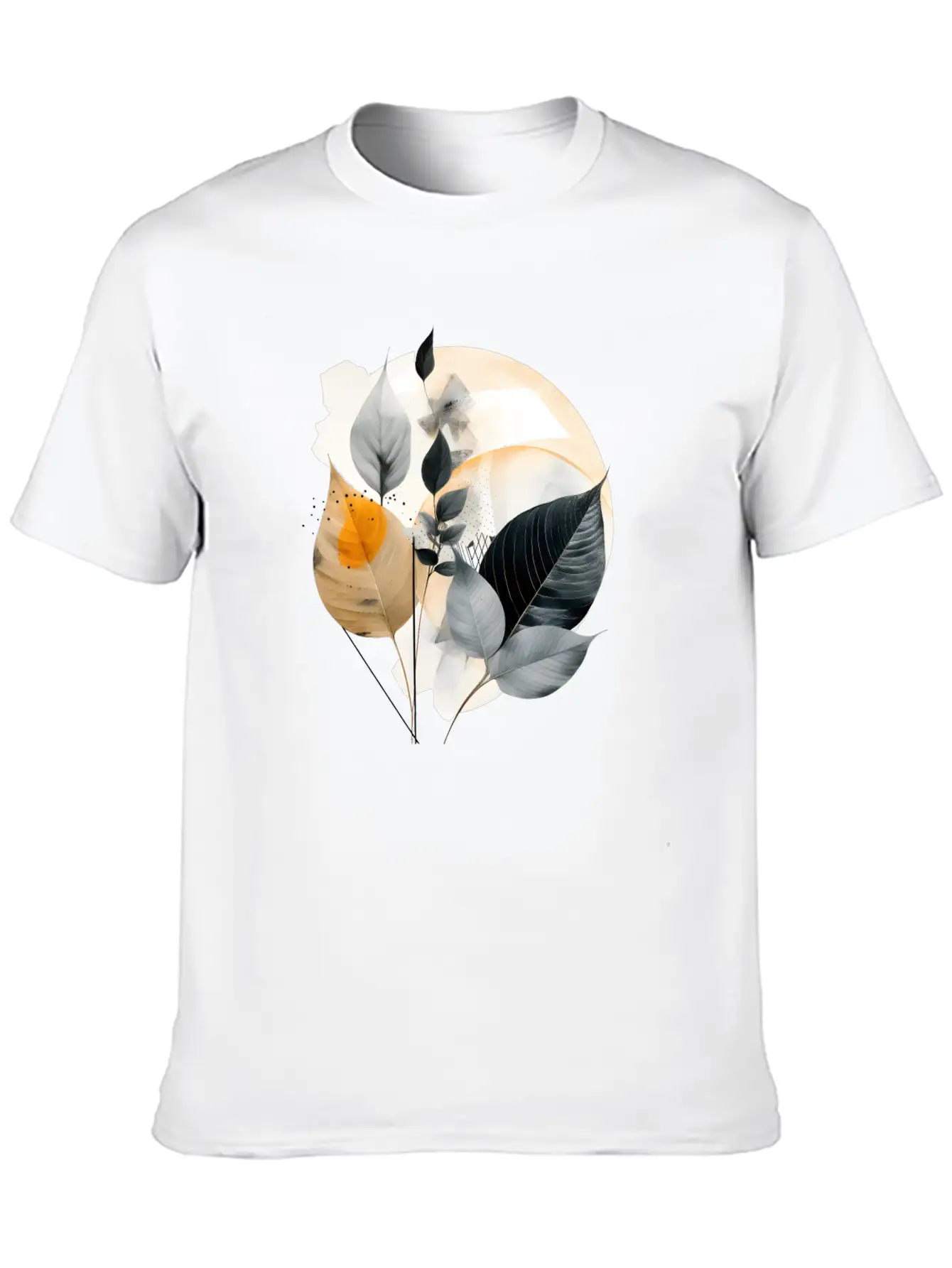 Autumn Leaves Modern Artwork Basic Graphic T-Shirt ¨C Daily Comfort In Soft Cotton