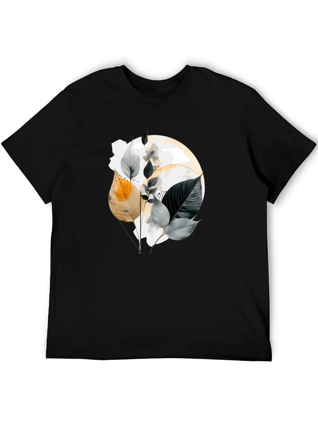 Autumn Leaves Modern Artwork Basic Graphic T-Shirt ¨C Daily Comfort In Soft Cotton
