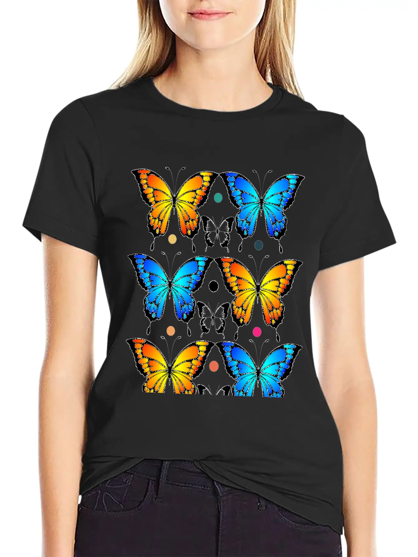 Autumn Papillons Butterfly, Pattern Basic Graphic T-Shirt ¨C Daily Comfort In Soft Cotton
