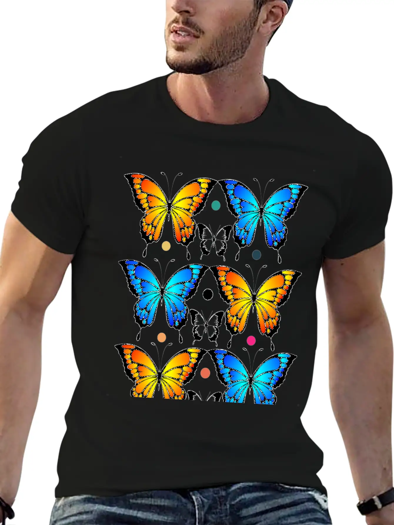 Autumn Papillons Butterfly, Pattern Basic Graphic T-Shirt ¨C Daily Comfort In Soft Cotton