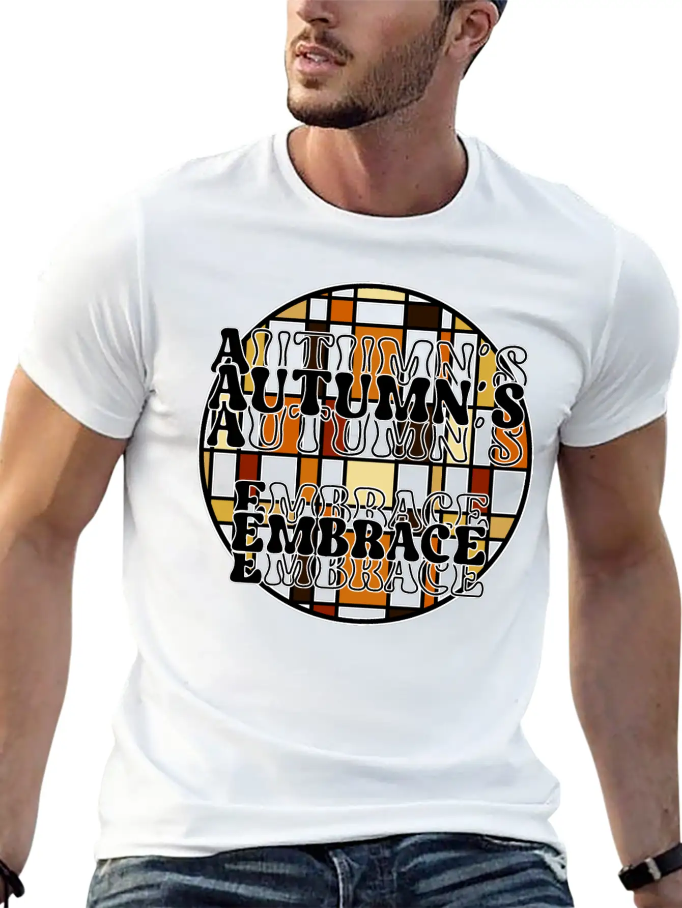 Autumn's Embrace Basic Graphic T-Shirt ¨C Daily Comfort In Soft Cotton