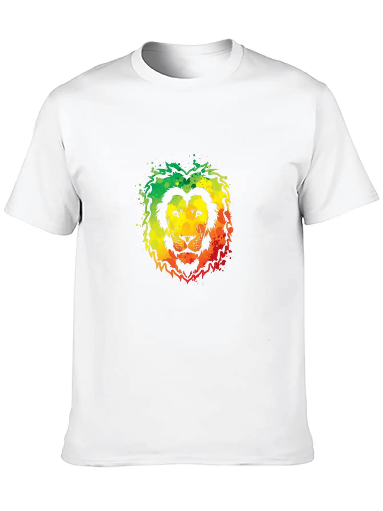 Awesome Colorful Lion Splash Reggae Essential Cotton Tee For Daily Outfits ¨C Unisex Style