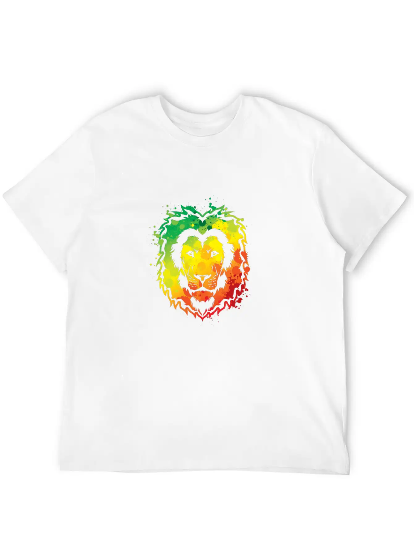 Awesome Colorful Lion Splash Reggae Essential Cotton Tee For Daily Outfits ¨C Unisex Style