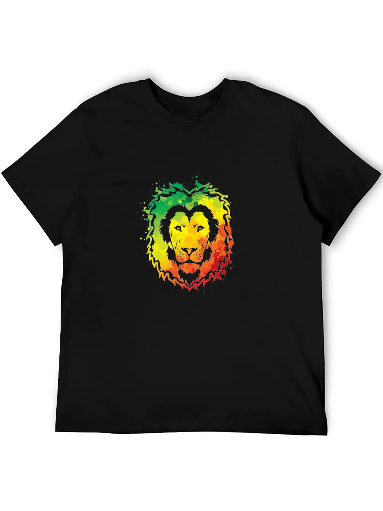 Awesome Colorful Lion Splash Reggae Essential Cotton Tee For Daily Outfits ¨C Unisex Style
