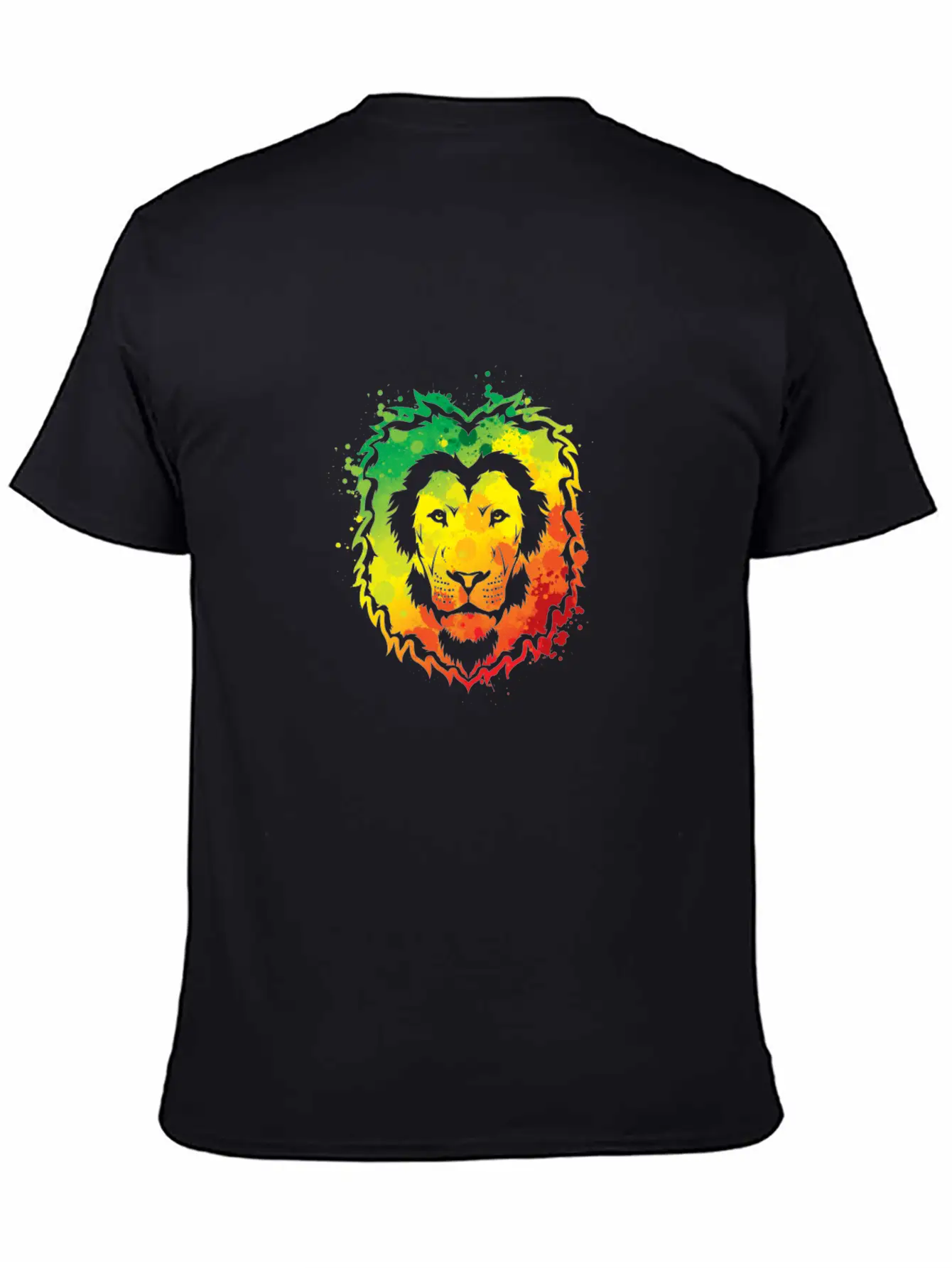 Awesome Colorful Lion Splash Reggae Essential Cotton Tee For Daily Outfits ¨C Unisex Style