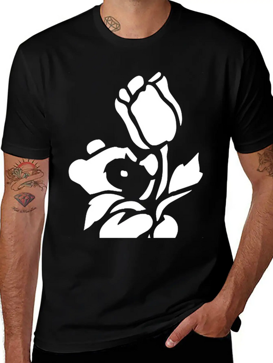 Baby Bear With A Giant Flower Soft Cotton Short Sleeve Tee ¨C Unisex Wardrobe Staple