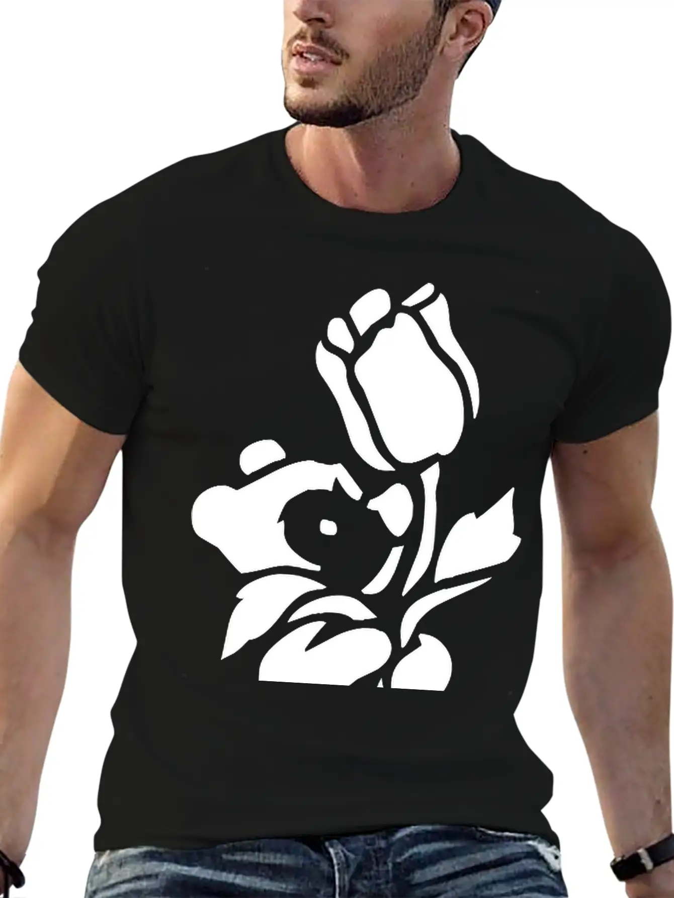 Baby Bear With A Giant Flower Soft Cotton Short Sleeve Tee ¨C Unisex Wardrobe Staple