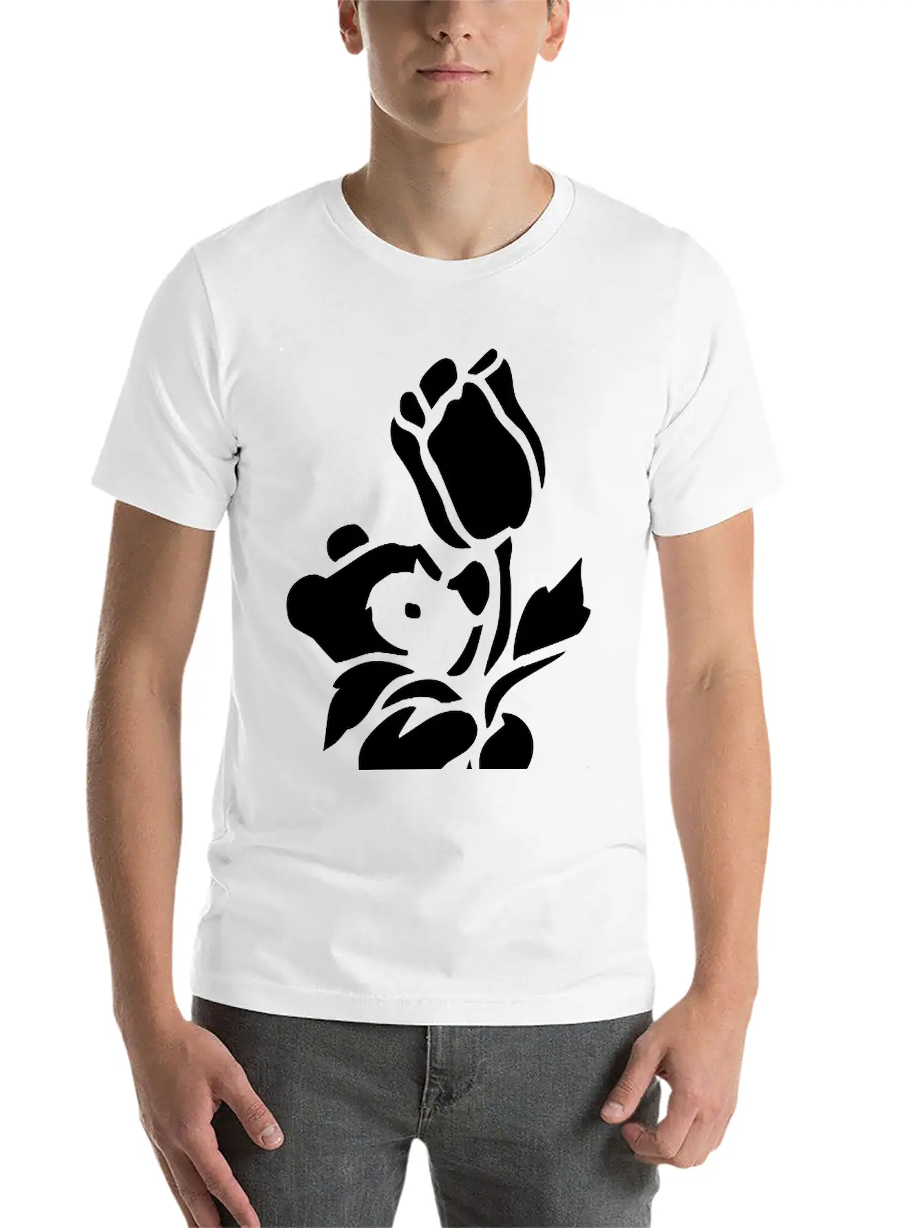 Baby Bear With A Giant Flower Soft Cotton Short Sleeve Tee ¨C Unisex Wardrobe Staple