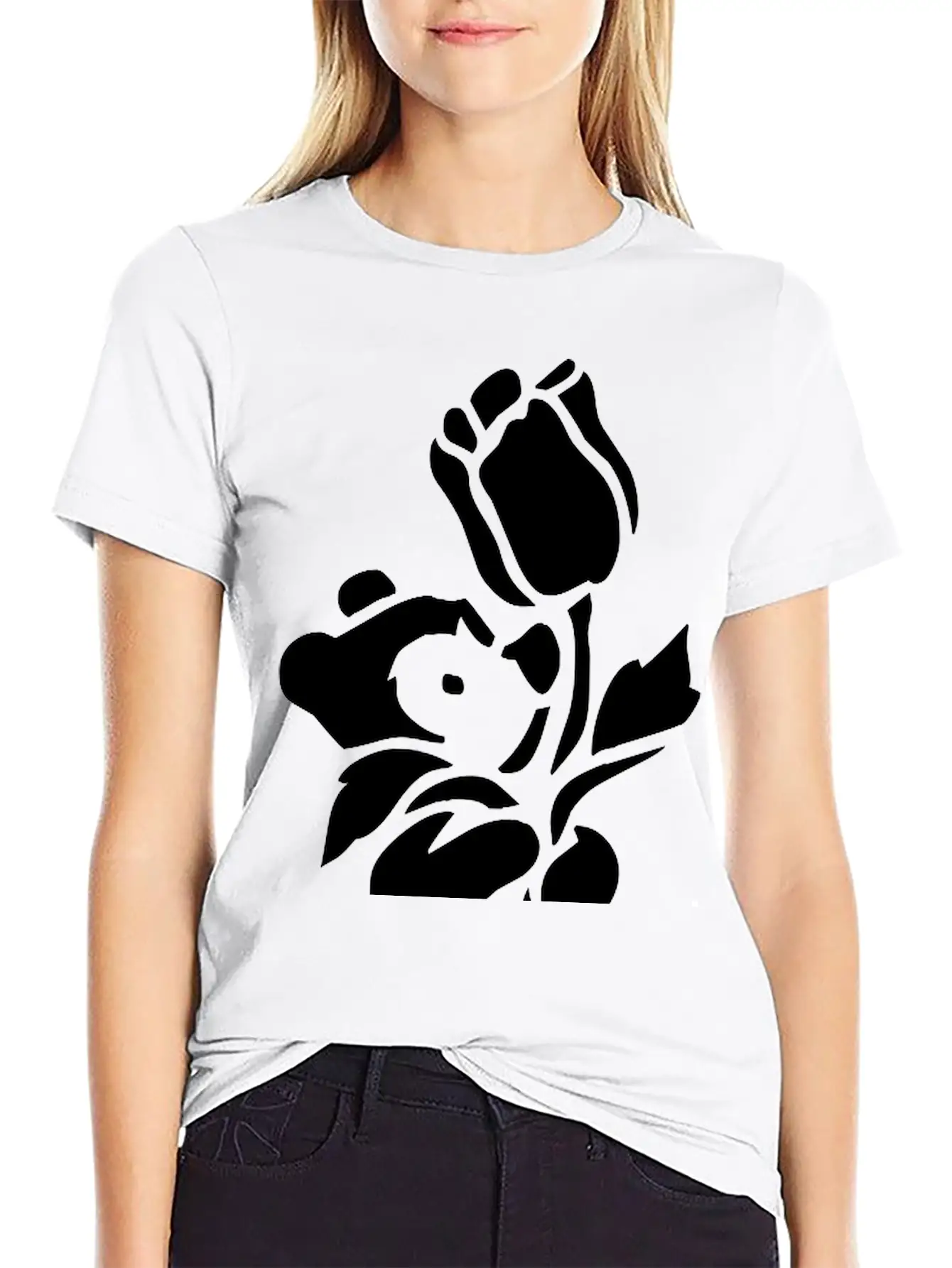 Baby Bear With A Giant Flower Soft Cotton Short Sleeve Tee ¨C Unisex Wardrobe Staple