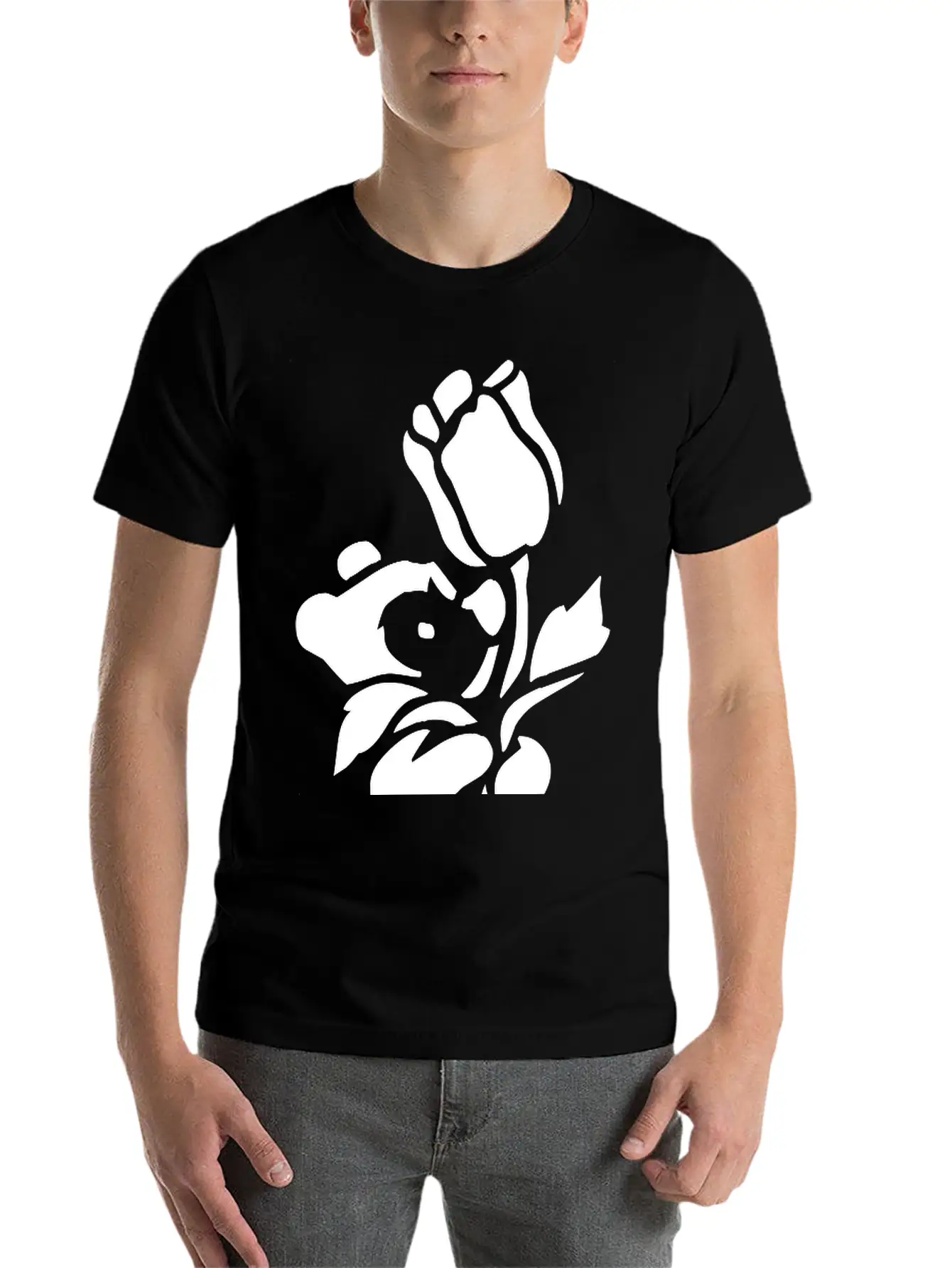 Baby Bear With A Giant Flower Soft Cotton Short Sleeve Tee ¨C Unisex Wardrobe Staple