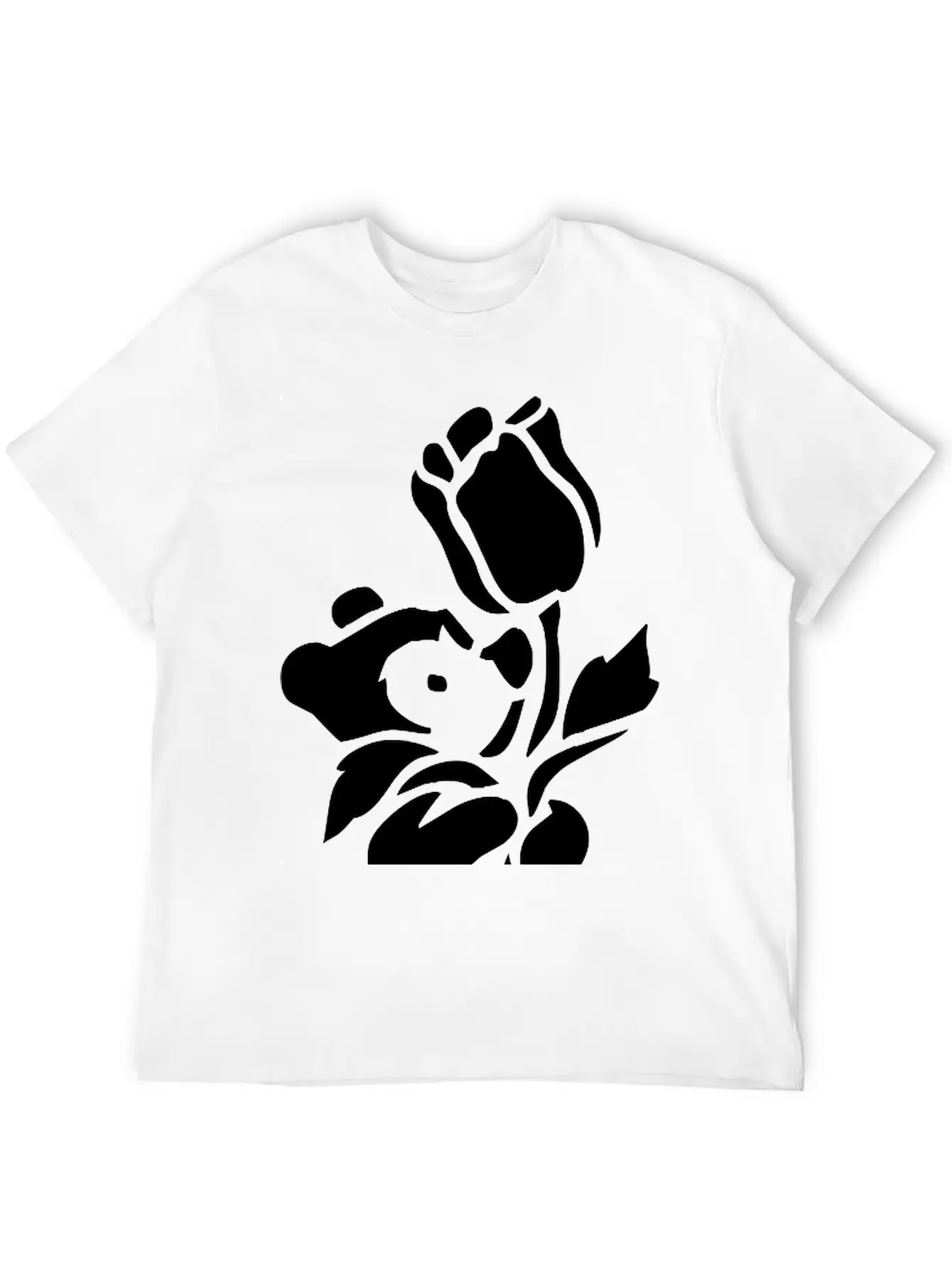 Baby Bear With A Giant Flower Soft Cotton Short Sleeve Tee ¨C Unisex Wardrobe Staple