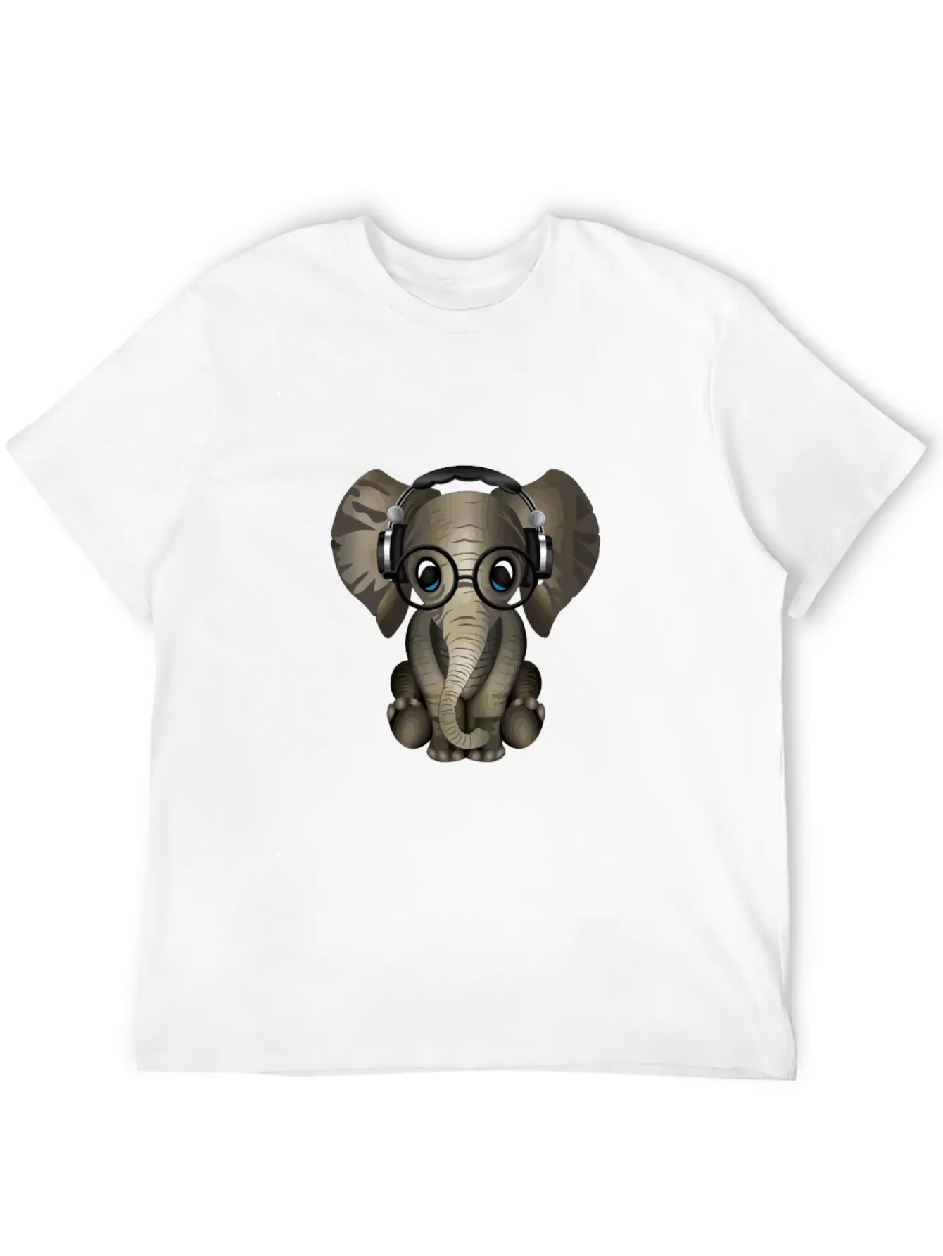 Baby Elephant Dj Wearing Headphones & Glasses Gift Essential Cotton Tee For Daily Outfits ¨C Unisex Style