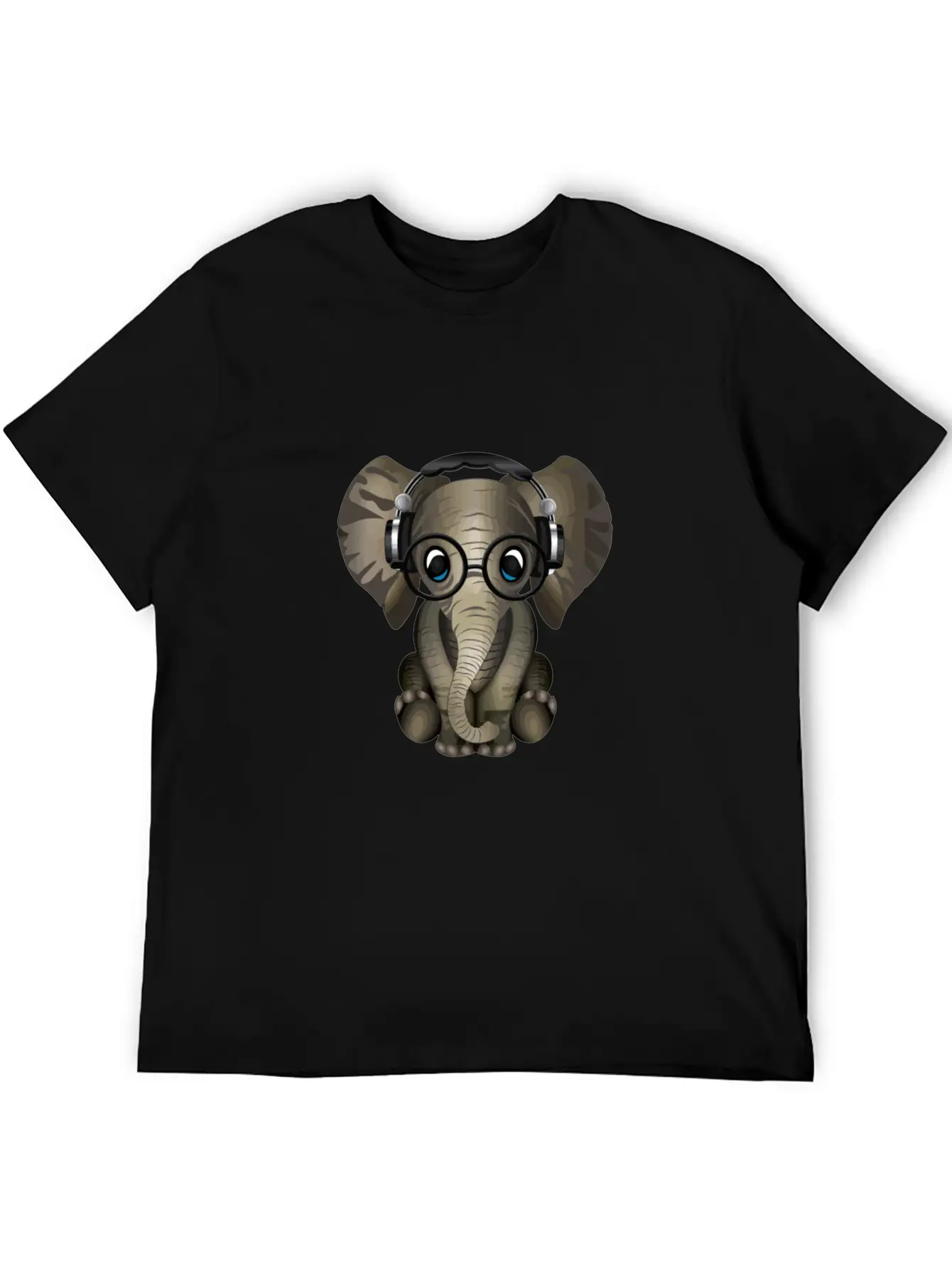 Baby Elephant Dj Wearing Headphones & Glasses Gift Essential Cotton Tee For Daily Outfits ¨C Unisex Style