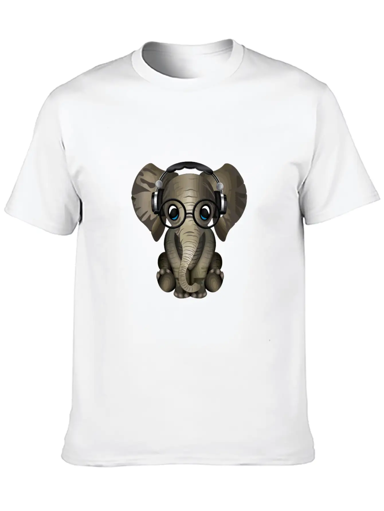 Baby Elephant Dj Wearing Headphones & Glasses Gift Essential Cotton Tee For Daily Outfits ¨C Unisex Style