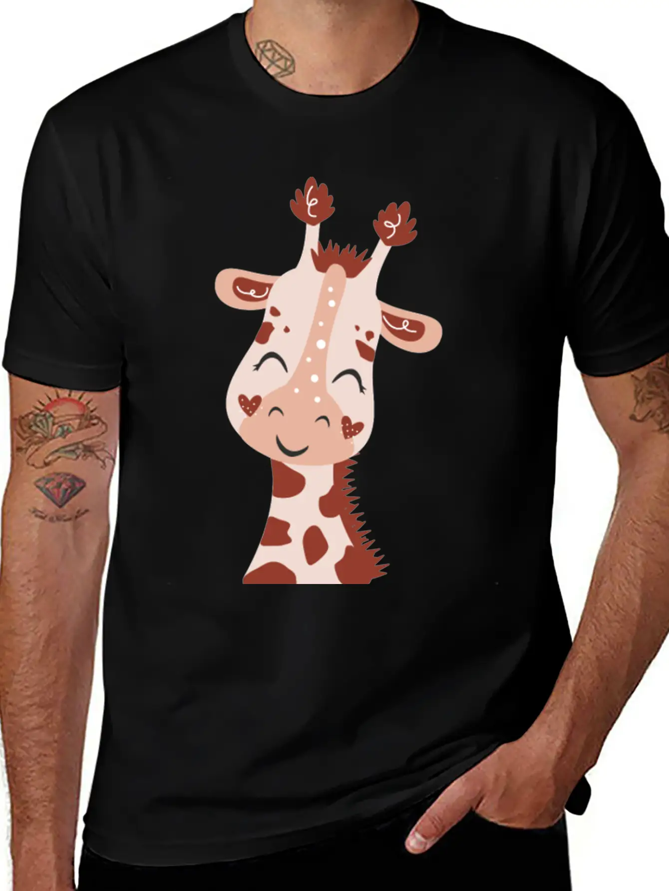 Baby Giraffe Essential Cotton Tee For Daily Outfits ¨C Unisex Style