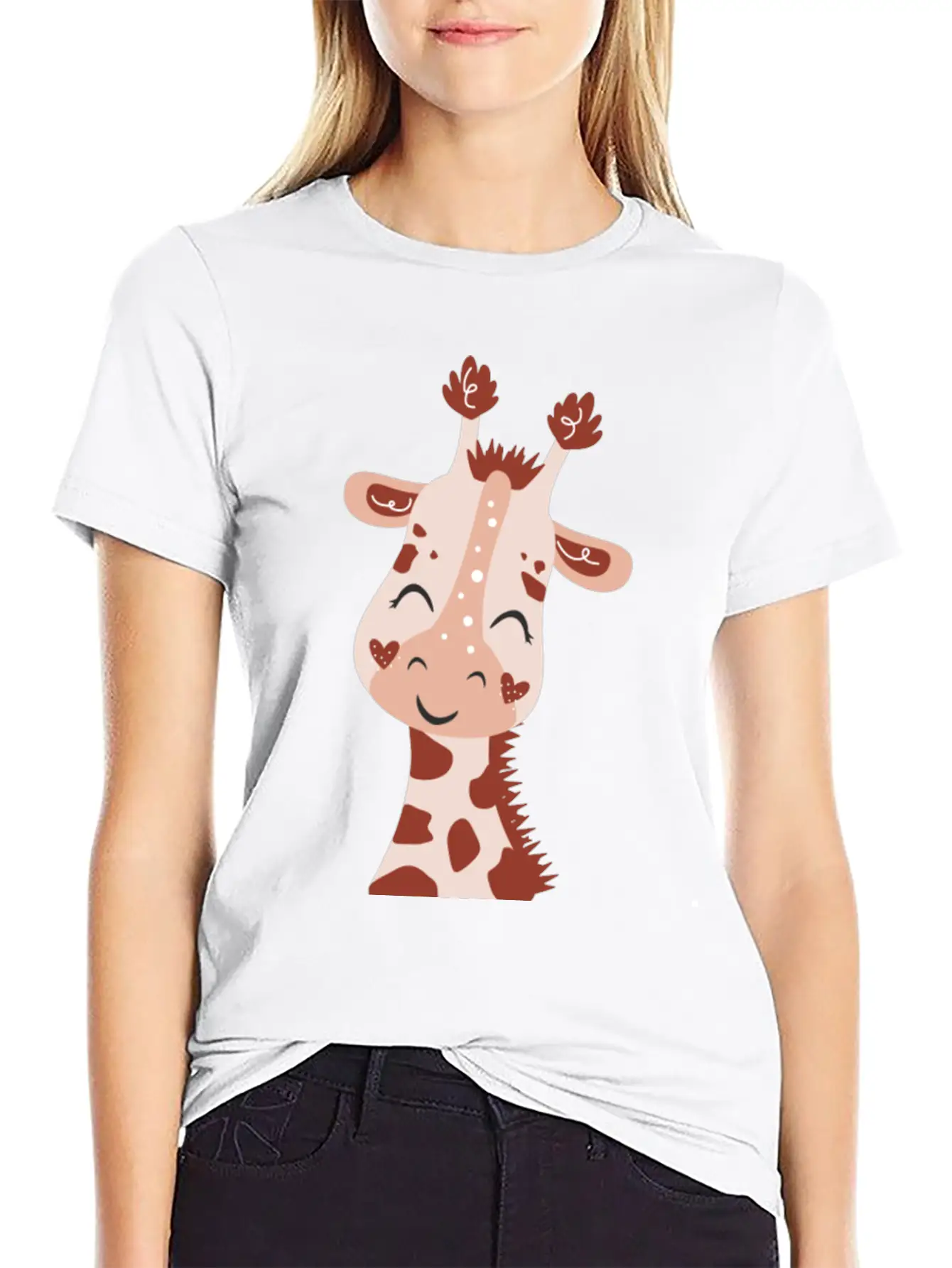 Baby Giraffe Essential Cotton Tee For Daily Outfits ¨C Unisex Style