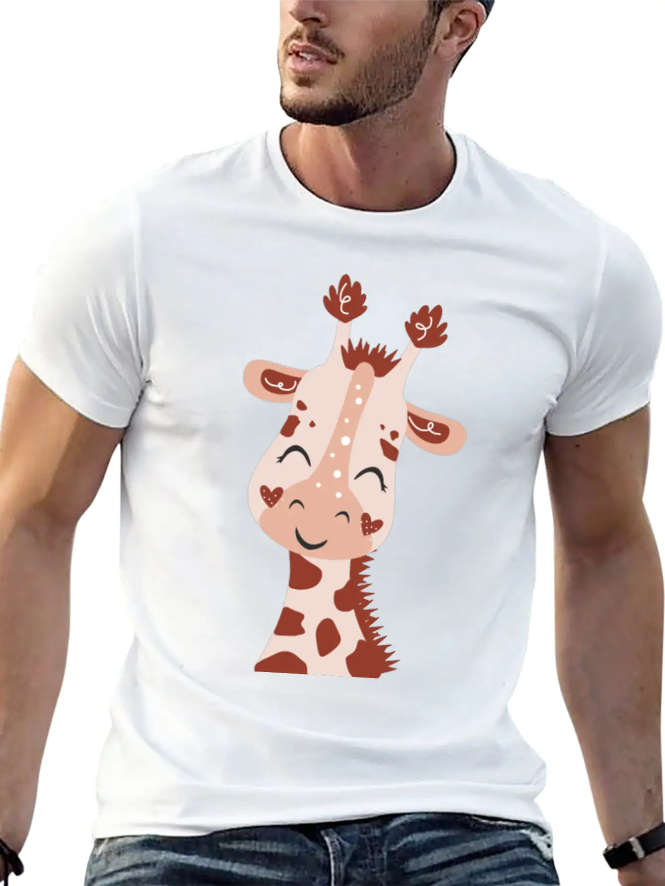 Baby Giraffe Essential Cotton Tee For Daily Outfits ¨C Unisex Style