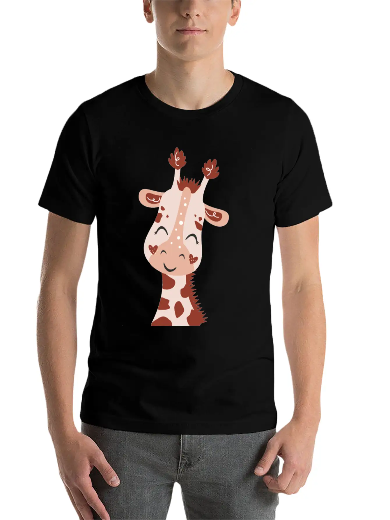 Baby Giraffe Essential Cotton Tee For Daily Outfits ¨C Unisex Style