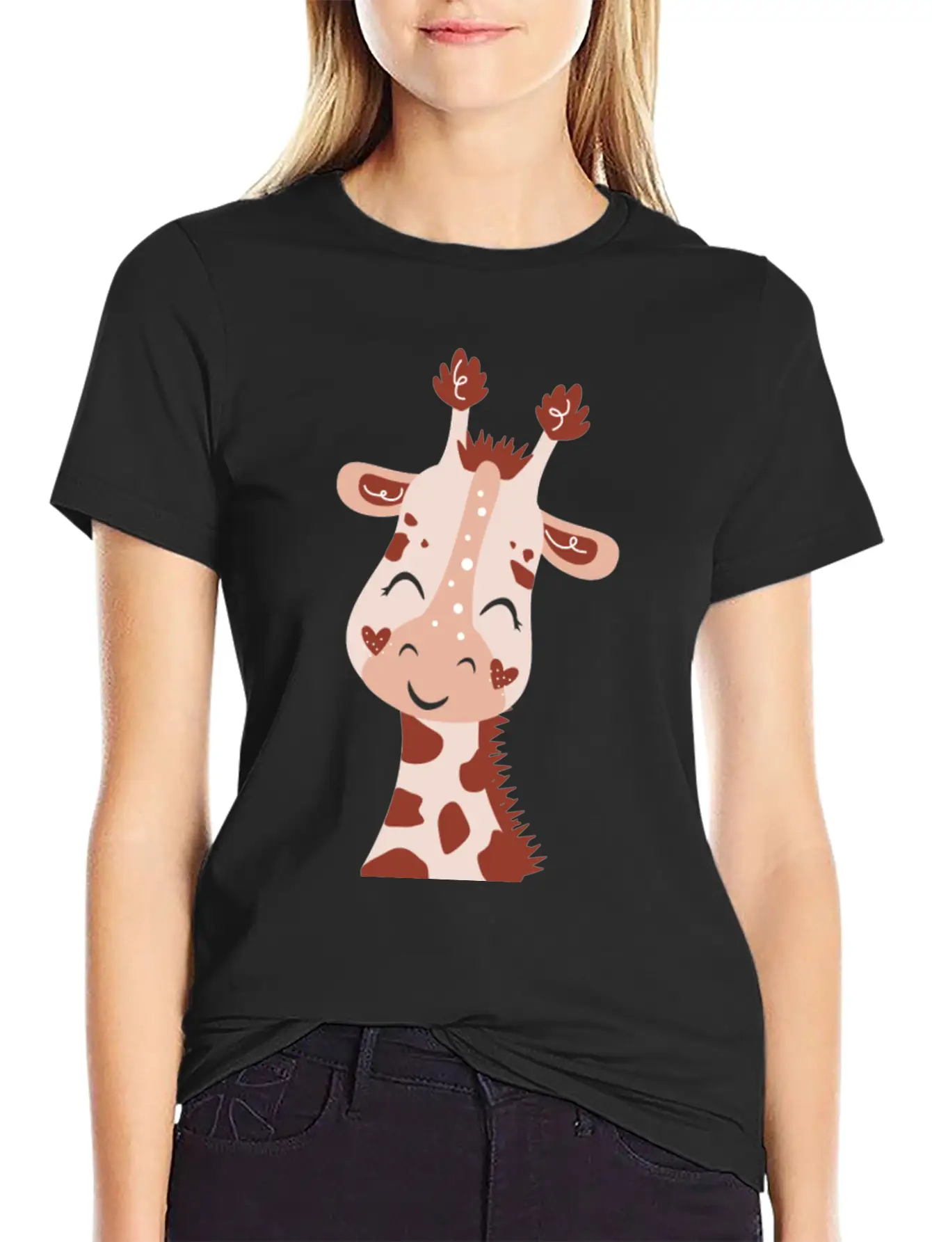 Baby Giraffe Essential Cotton Tee For Daily Outfits ¨C Unisex Style