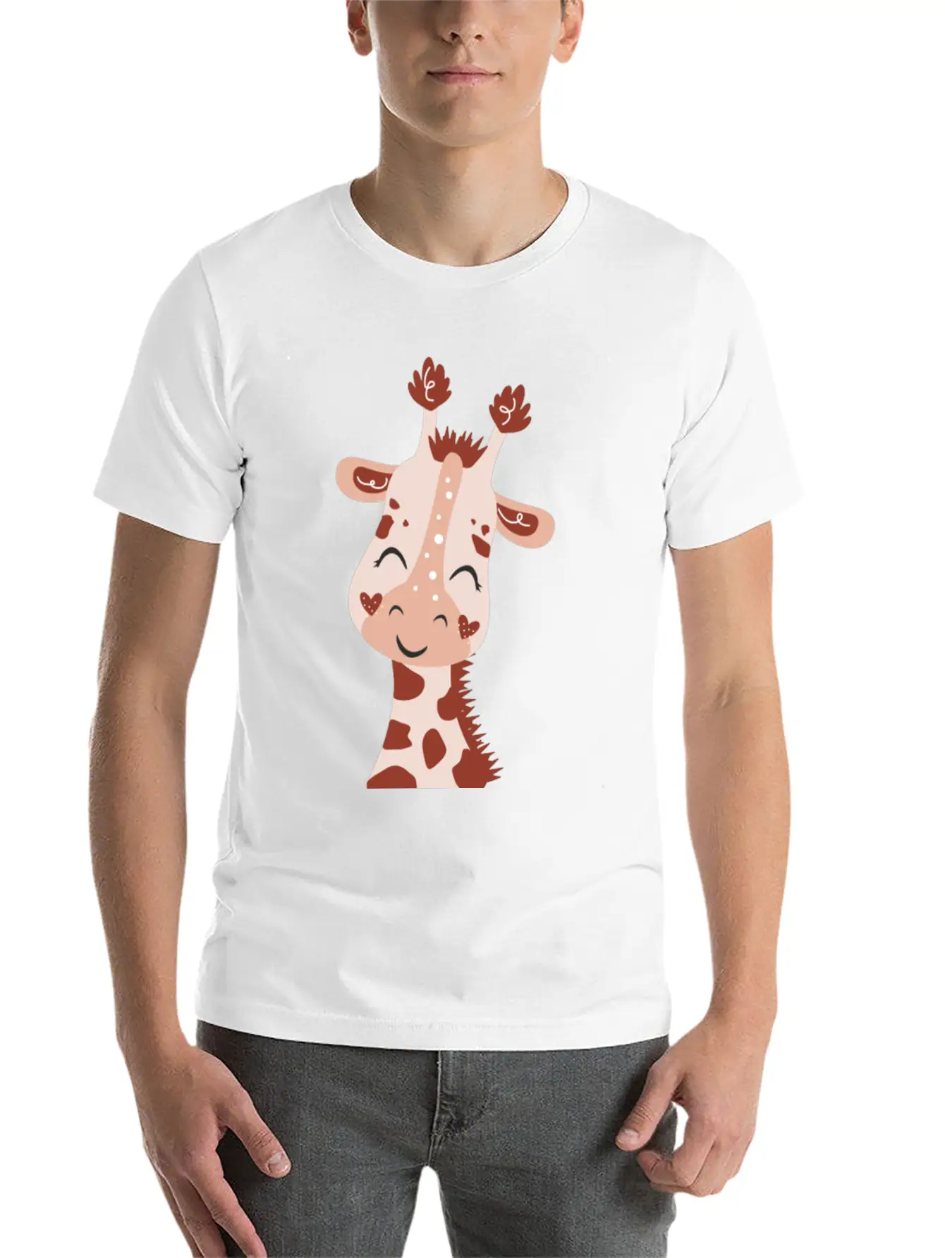 Baby Giraffe Essential Cotton Tee For Daily Outfits ¨C Unisex Style