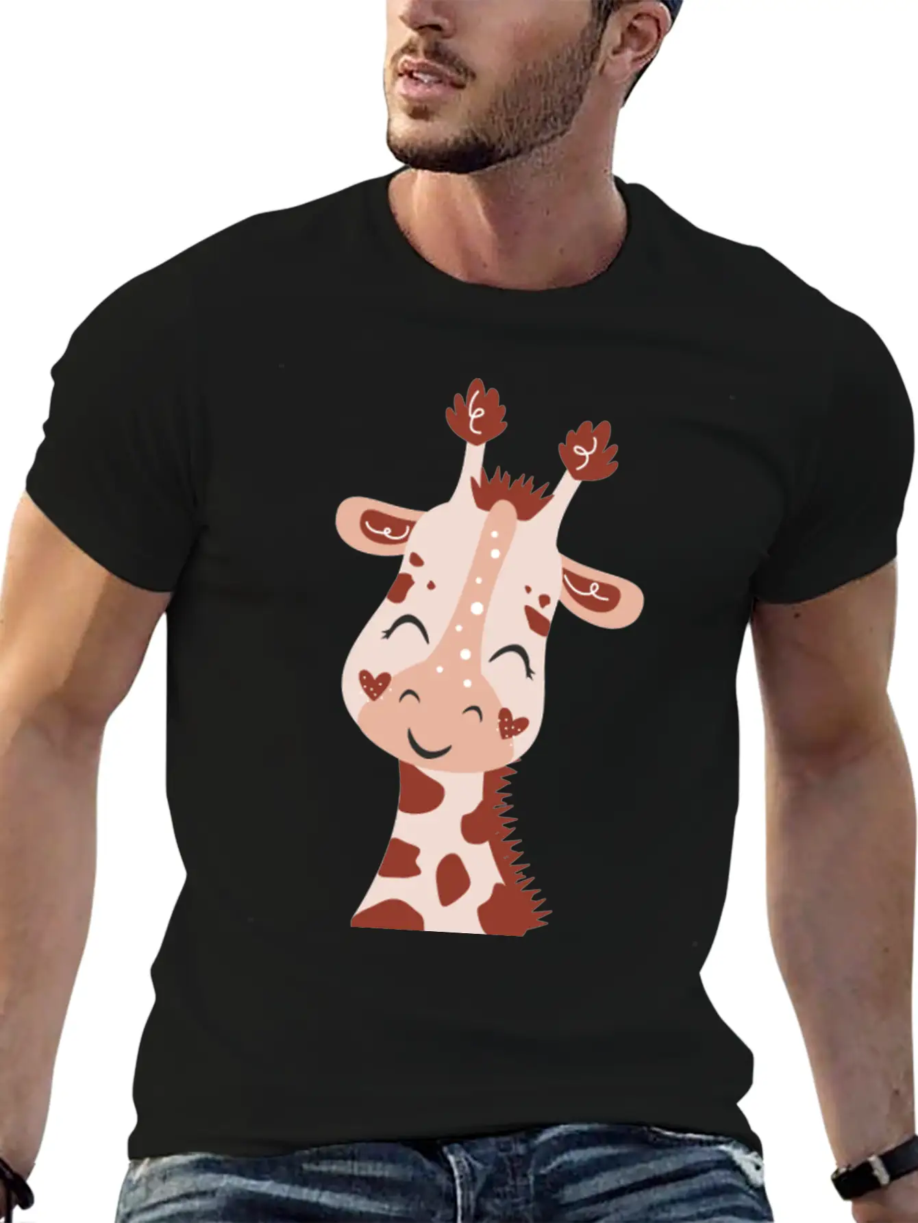 Baby Giraffe Essential Cotton Tee For Daily Outfits ¨C Unisex Style