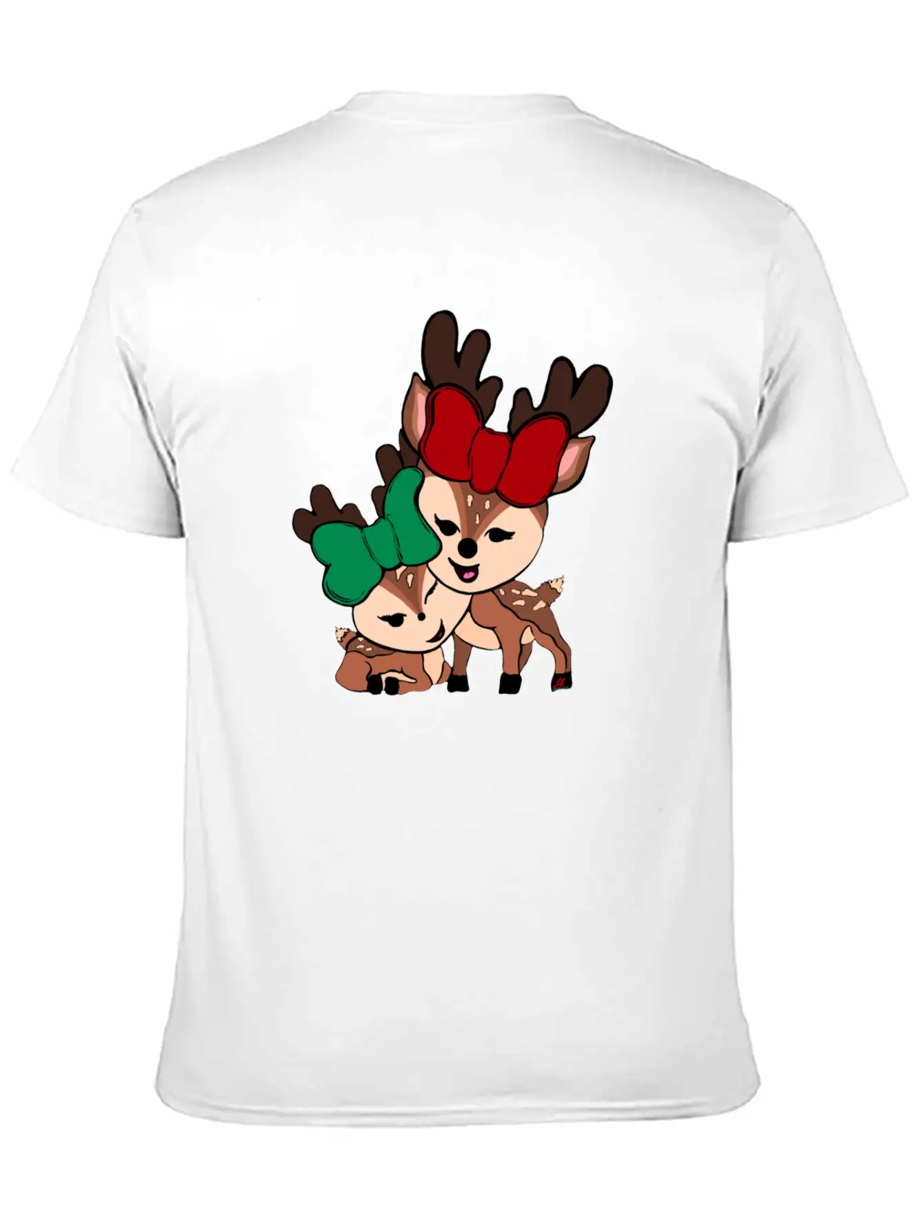 Baby Reindeer Digital Drawing By L Raya Basic Graphic T-Shirt ¨C Daily Comfort In Soft Cotton