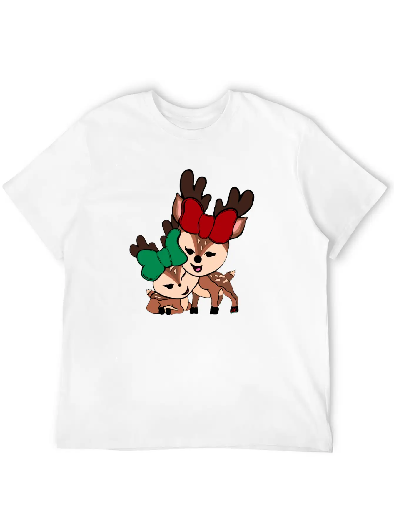 Baby Reindeer Digital Drawing By L Raya Basic Graphic T-Shirt ¨C Daily Comfort In Soft Cotton