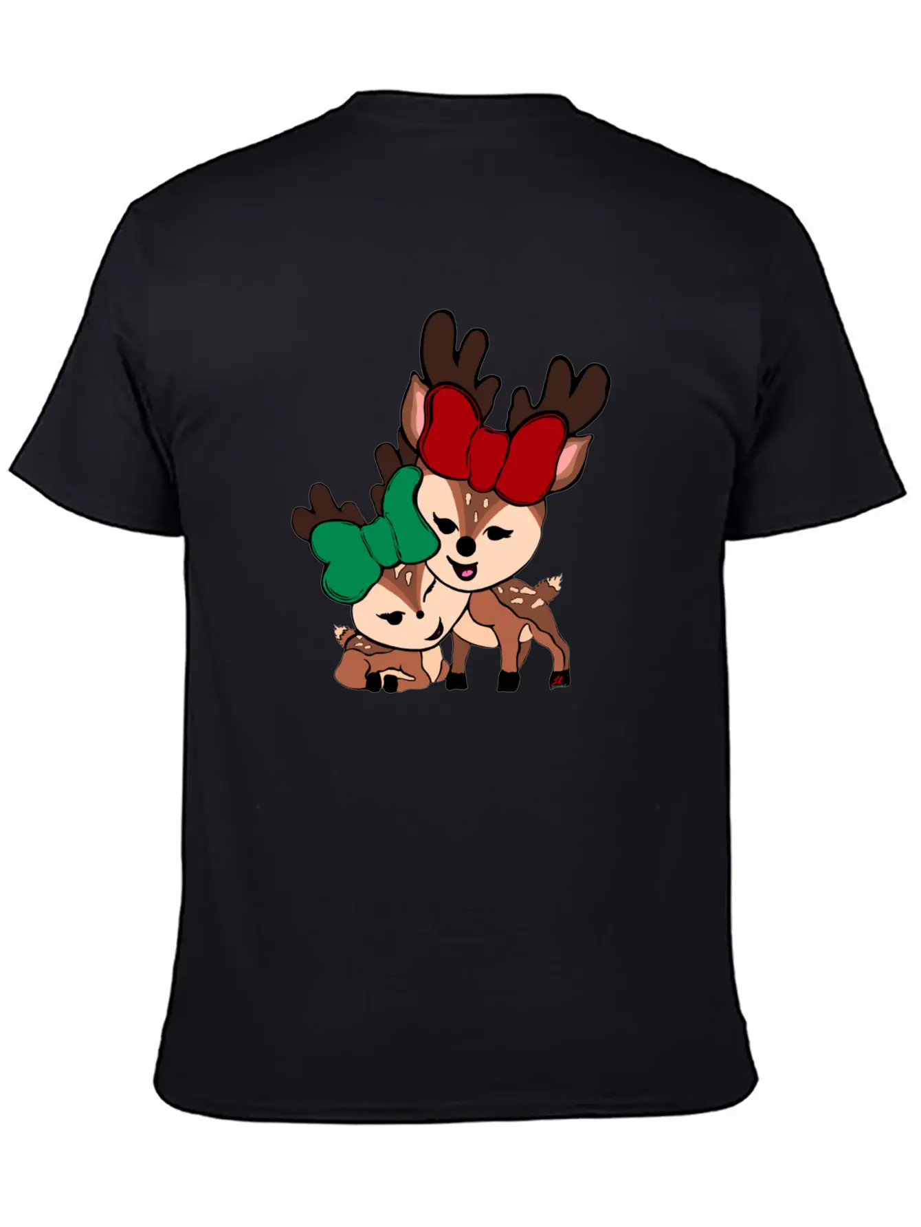 Baby Reindeer Digital Drawing By L Raya Basic Graphic T-Shirt ¨C Daily Comfort In Soft Cotton