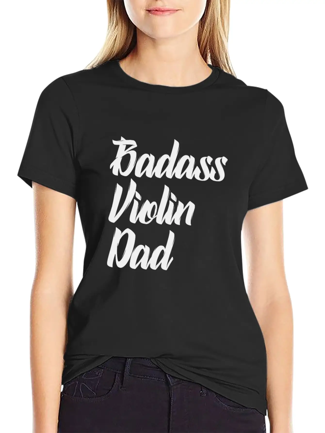 Badass Violin Dad Basic Graphic T-Shirt ¨C Daily Comfort In Soft Cotton