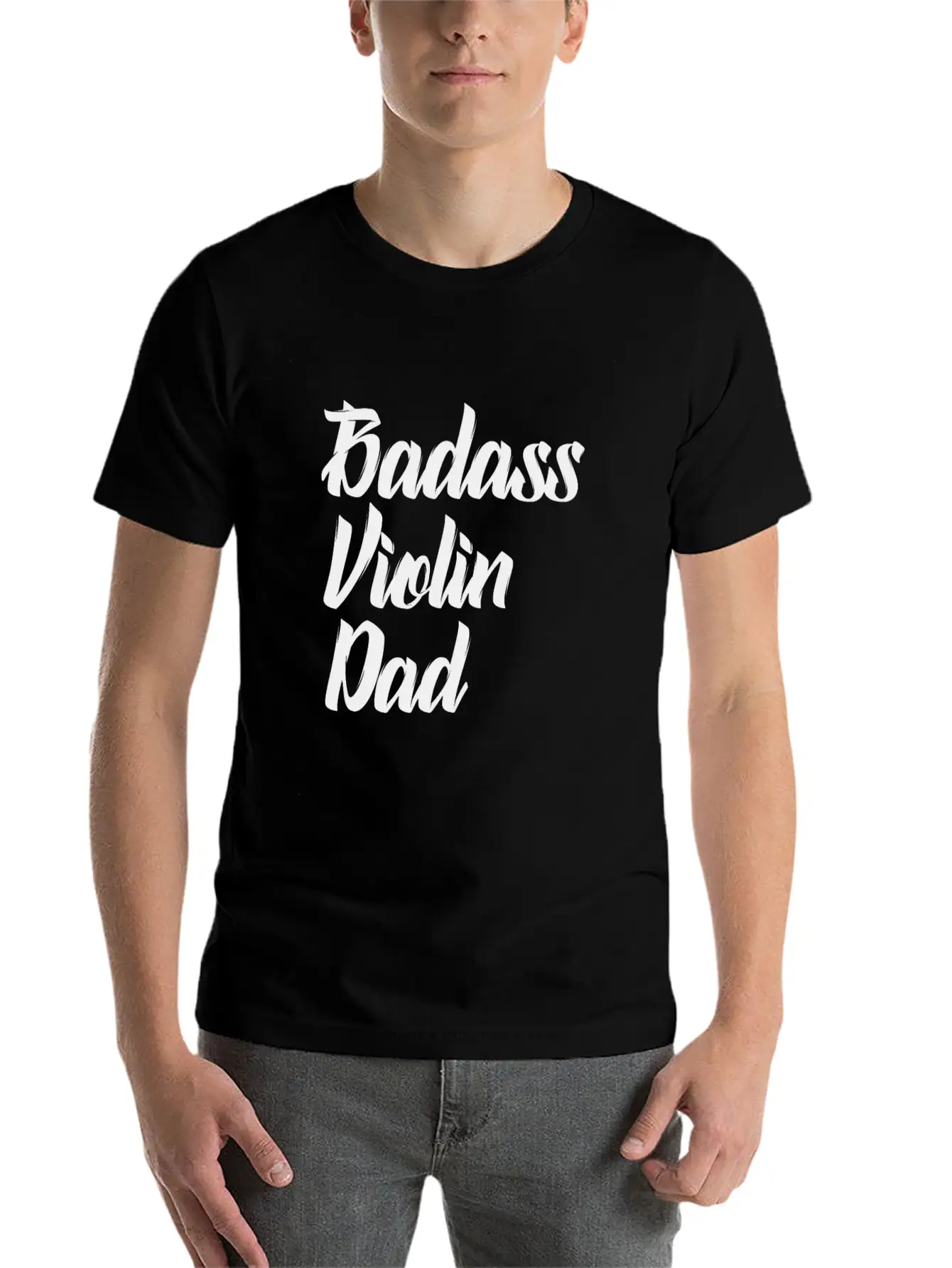 Badass Violin Dad Basic Graphic T-Shirt ¨C Daily Comfort In Soft Cotton