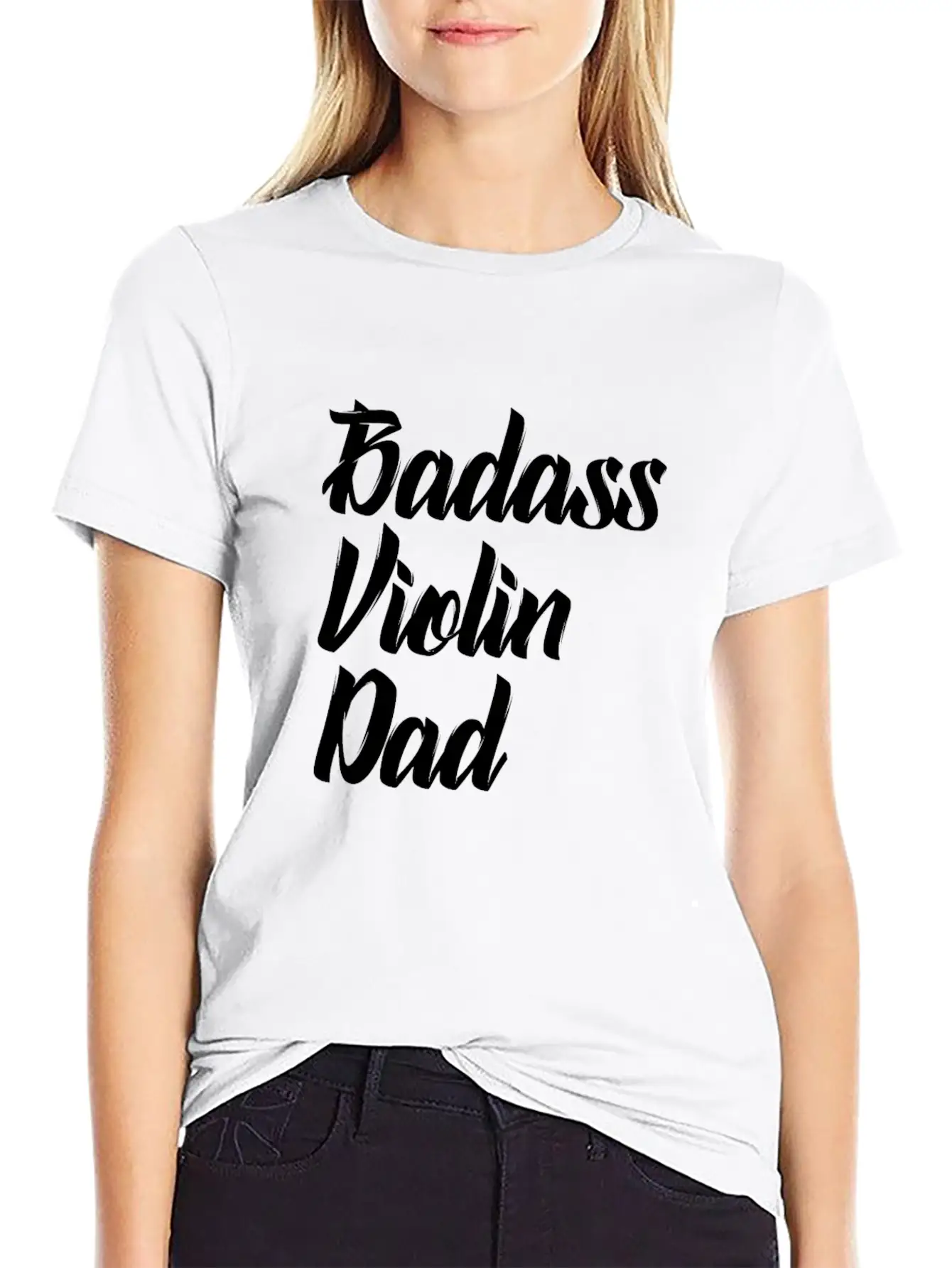 Badass Violin Dad Basic Graphic T-Shirt ¨C Daily Comfort In Soft Cotton
