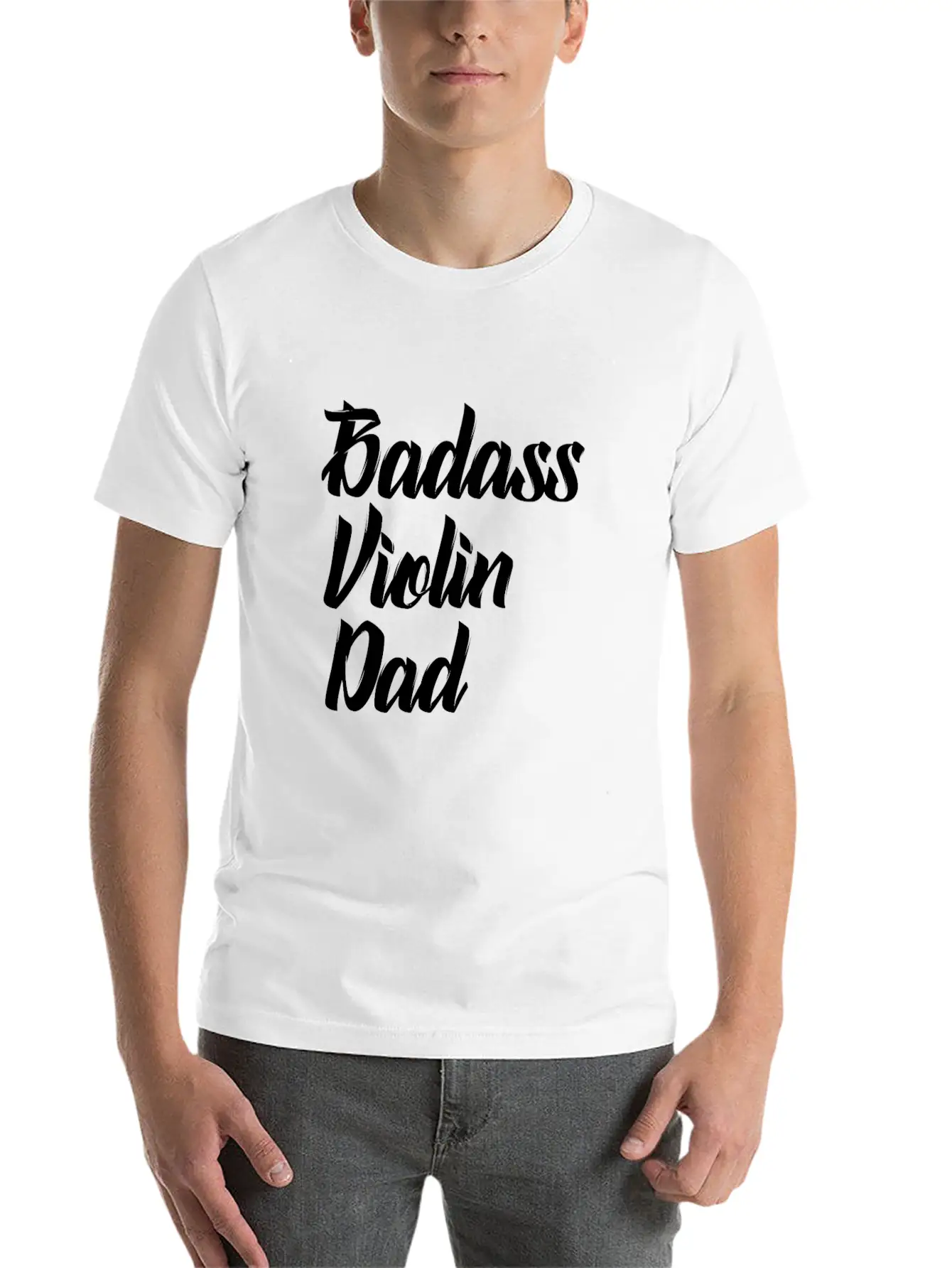 Badass Violin Dad Basic Graphic T-Shirt ¨C Daily Comfort In Soft Cotton