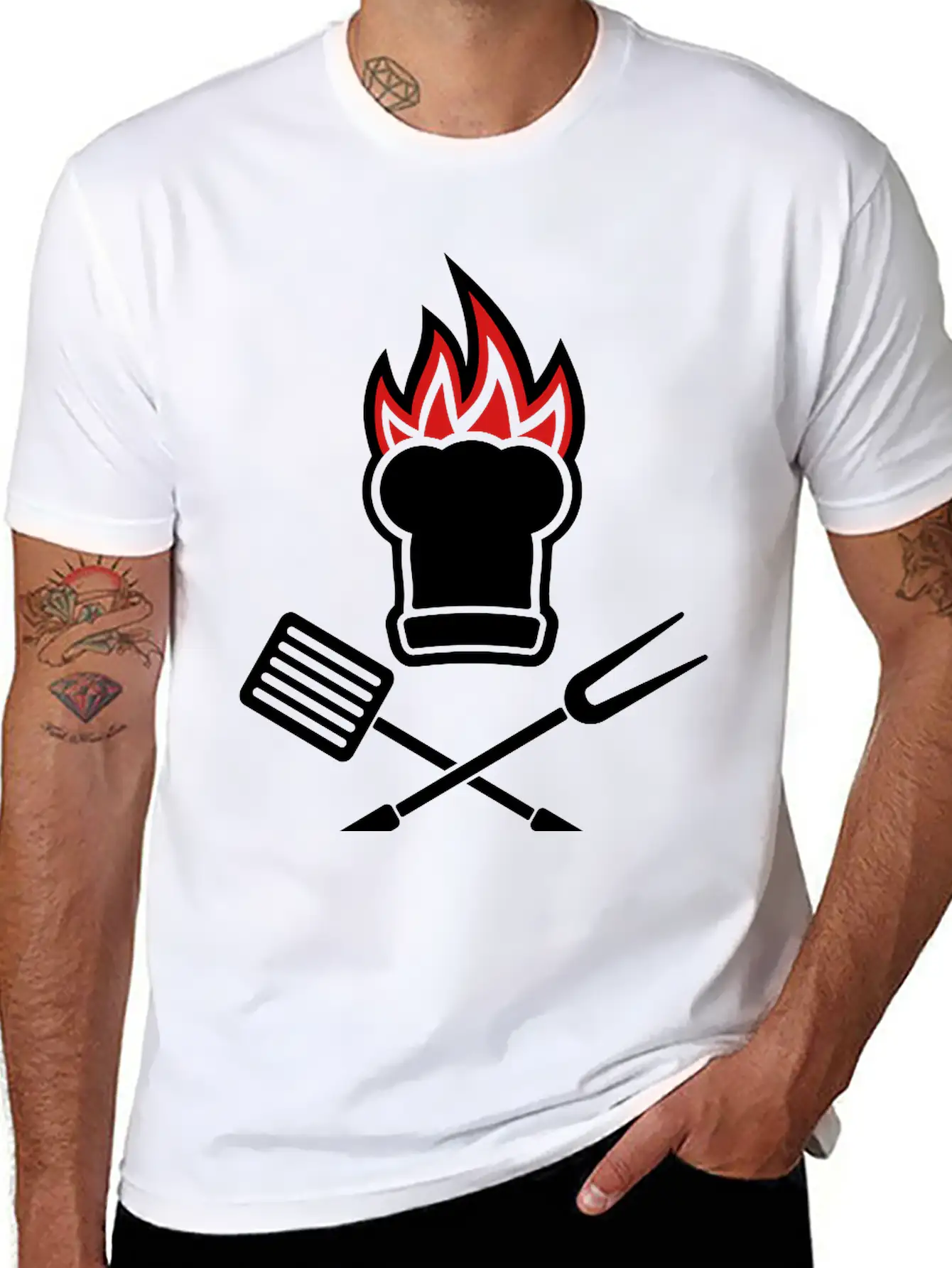 Barbecue On Fire Soft Cotton Short Sleeve Tee ¨C Unisex Wardrobe Staple