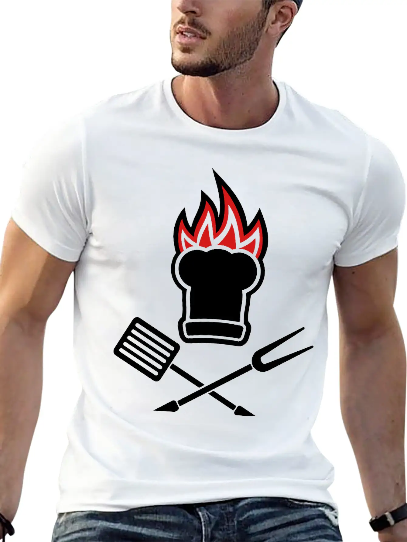 Barbecue On Fire Soft Cotton Short Sleeve Tee ¨C Unisex Wardrobe Staple