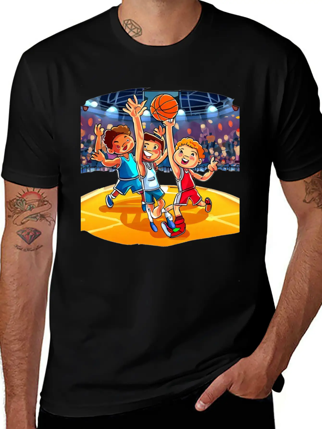 Basketball Tournament Basic Graphic T-Shirt ¨C Daily Comfort In Soft Cotton