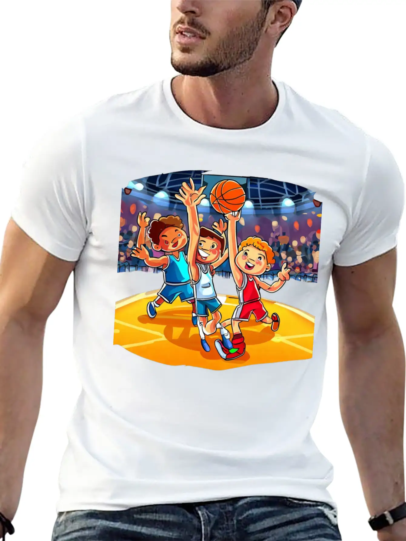 Basketball Tournament Basic Graphic T-Shirt ¨C Daily Comfort In Soft Cotton