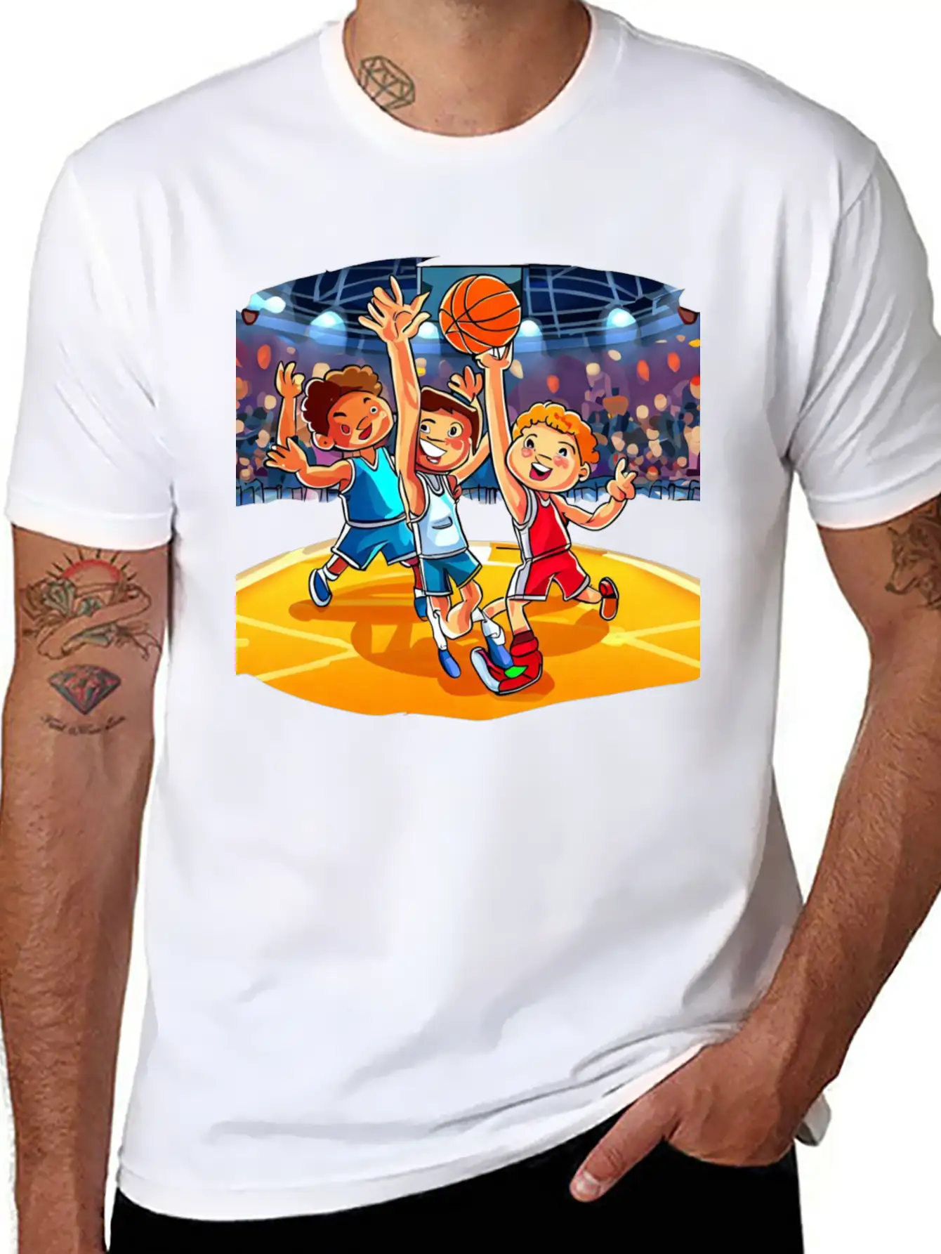Basketball Tournament Basic Graphic T-Shirt ¨C Daily Comfort In Soft Cotton