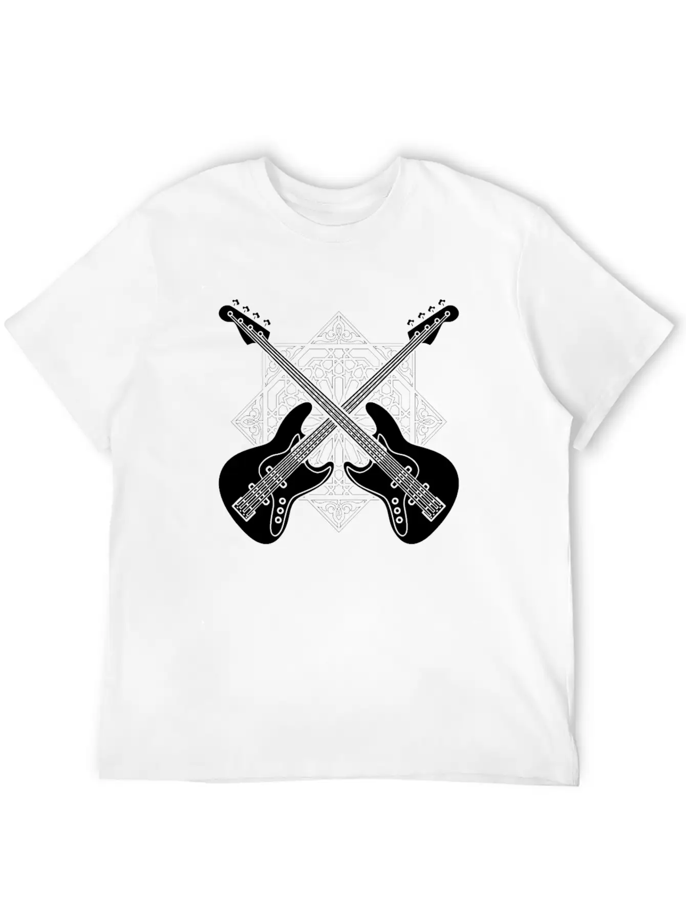Bass Guitar Bassist Pattern Essential Cotton Tee For Daily Outfits ¨C Unisex Style