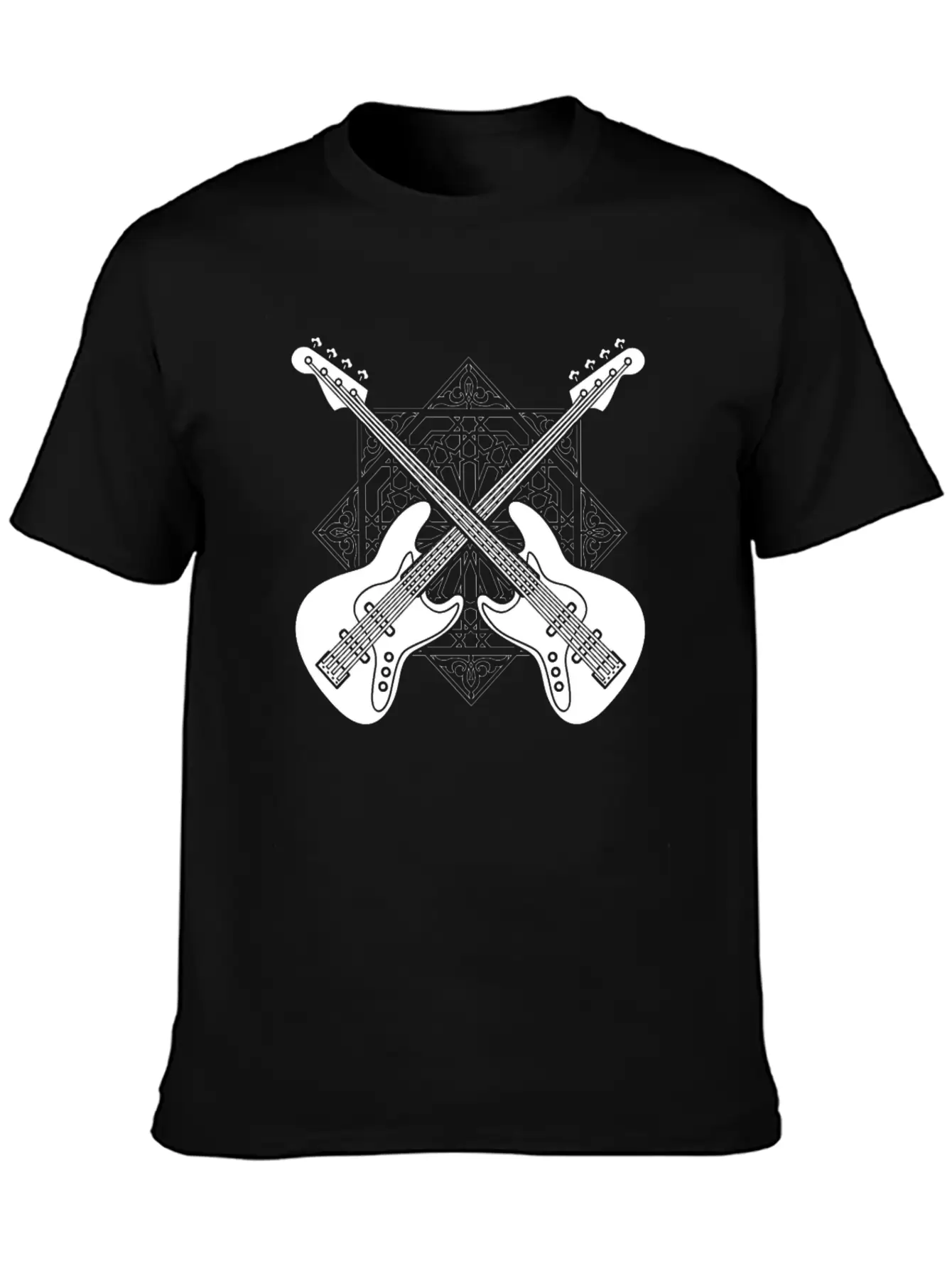 Bass Guitar Bassist Pattern Essential Cotton Tee For Daily Outfits ¨C Unisex Style