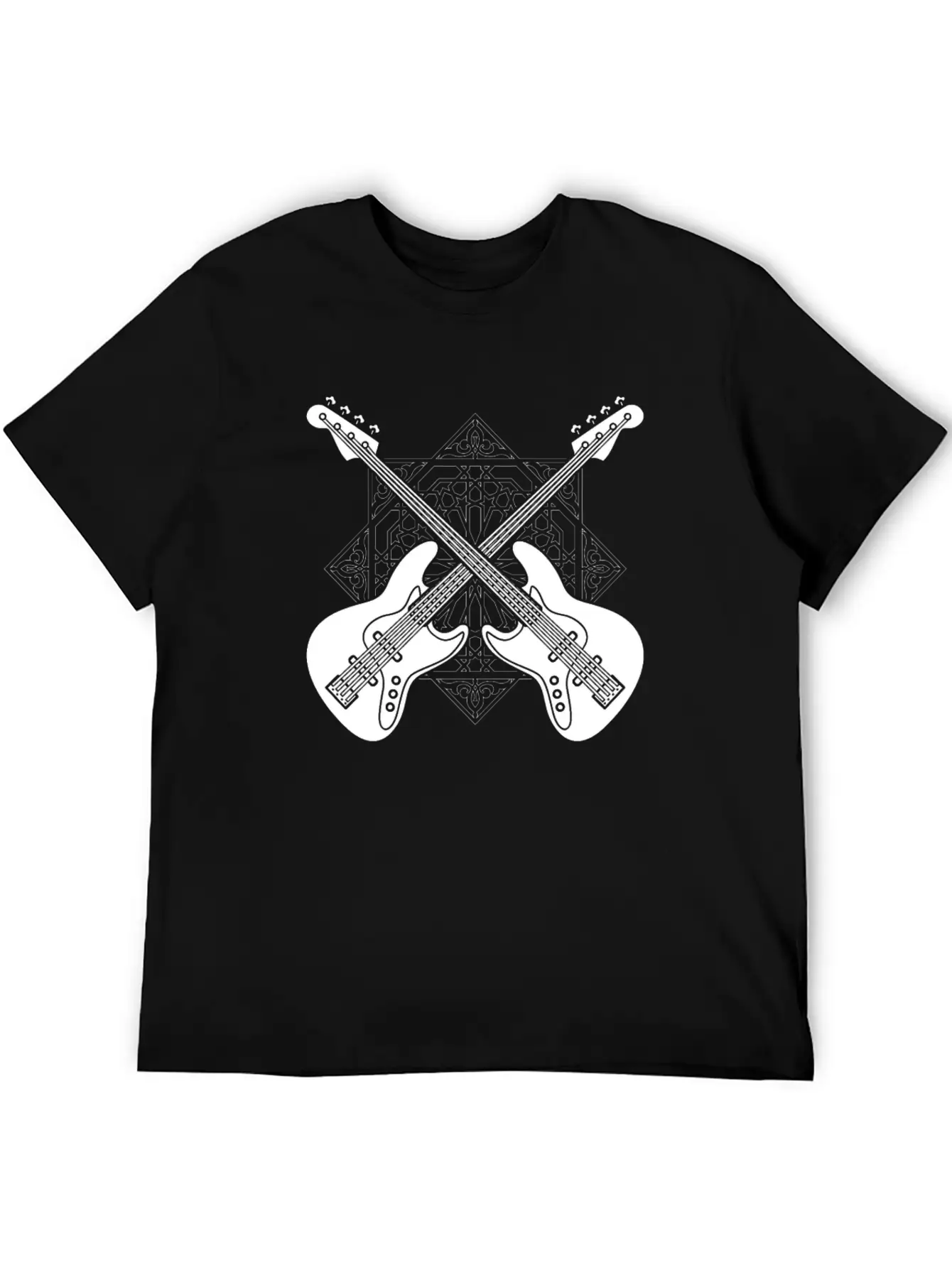 Bass Guitar Bassist Pattern Essential Cotton Tee For Daily Outfits ¨C Unisex Style
