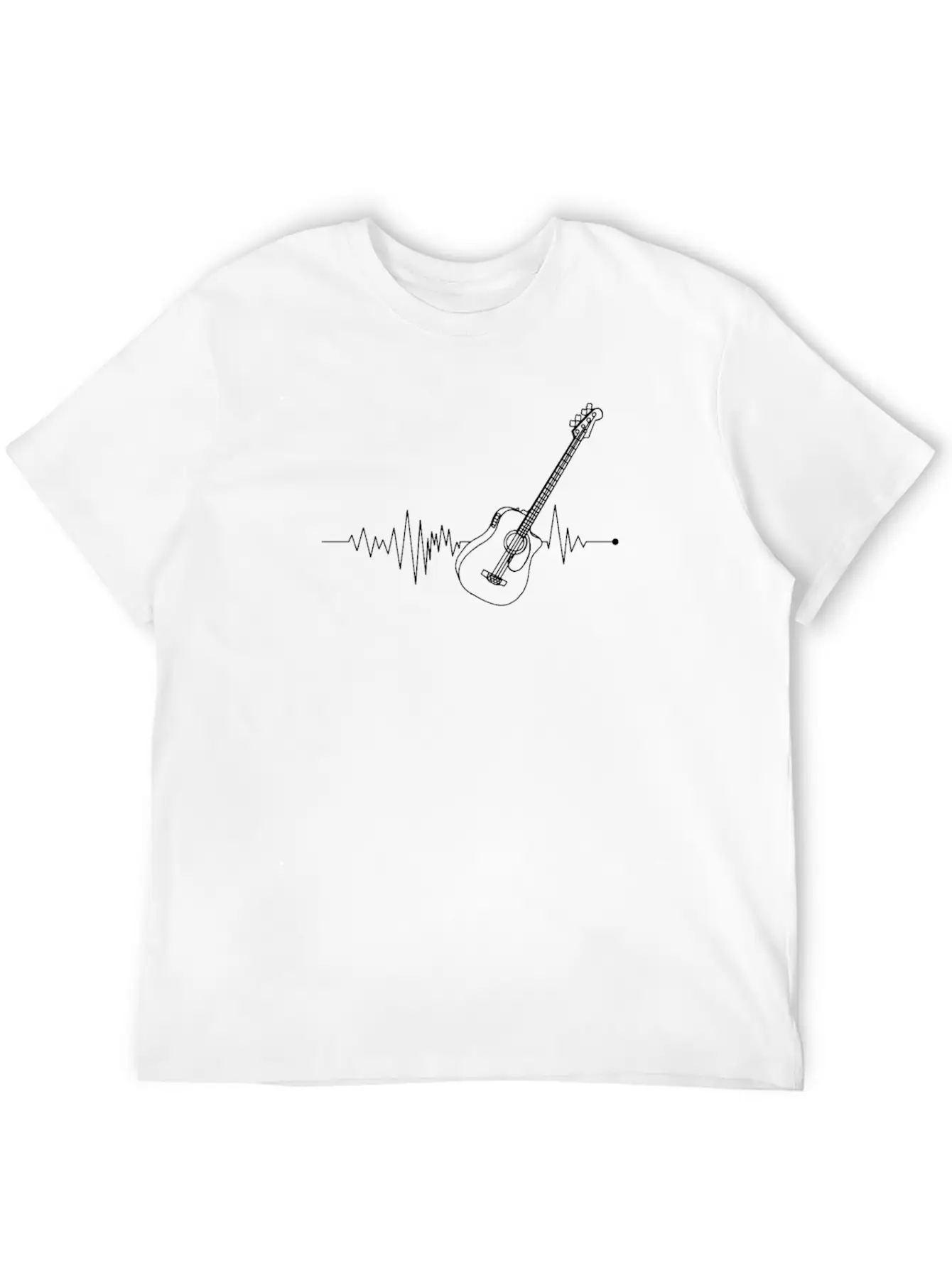 Bass Guitar Notes Heartbeat - Bass Guitar - Bass Basic Graphic T-Shirt ¨C Daily Comfort In Soft Cotton