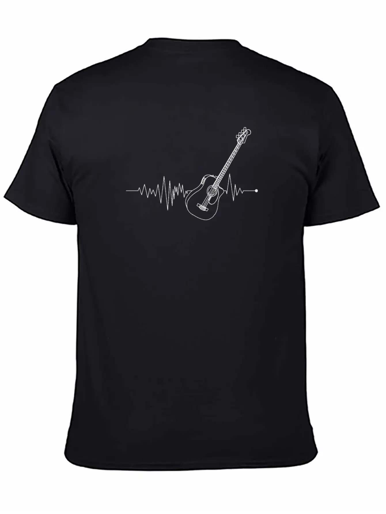 Bass Guitar Notes Heartbeat - Bass Guitar - Bass Basic Graphic T-Shirt ¨C Daily Comfort In Soft Cotton
