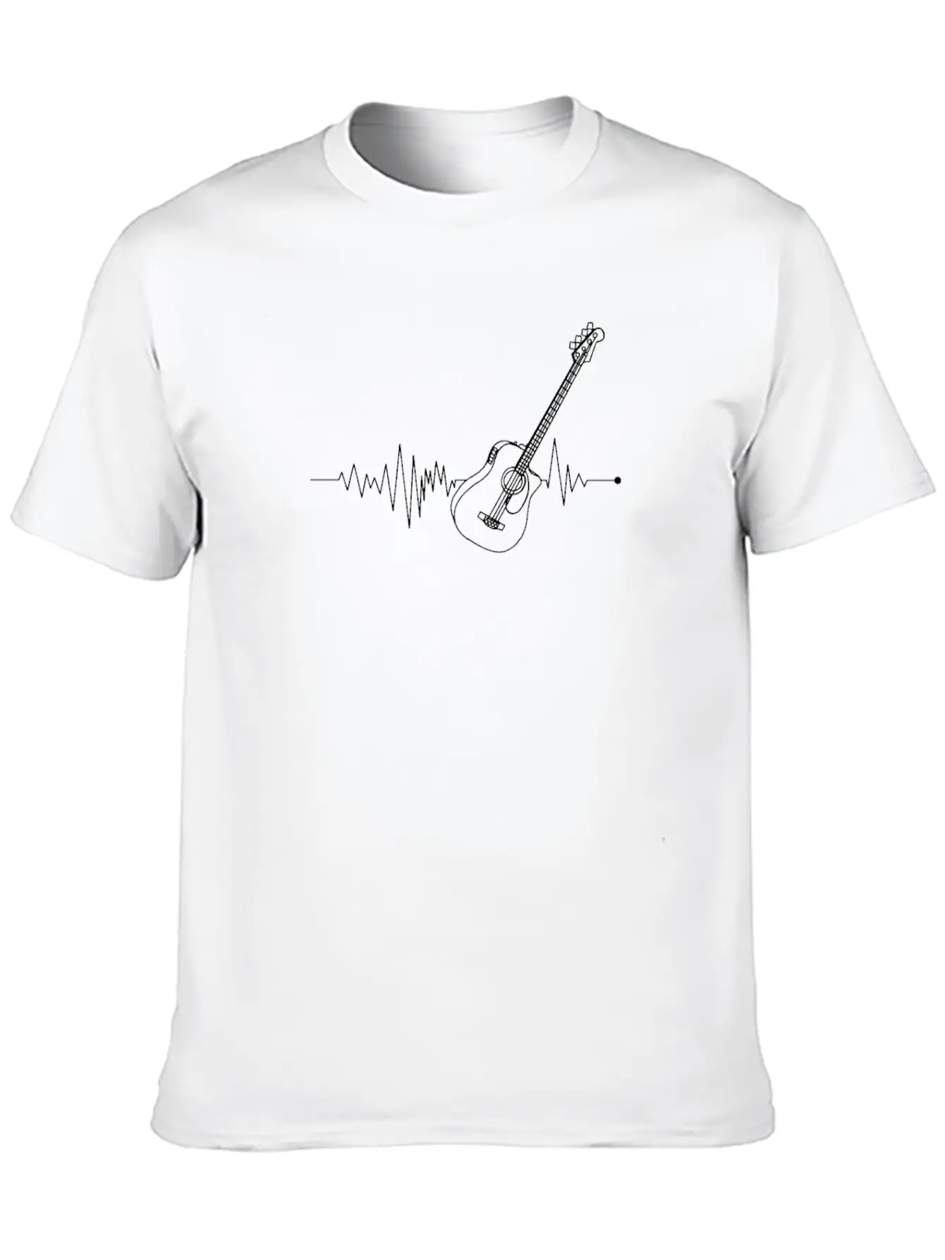 Bass Guitar Notes Heartbeat - Bass Guitar - Bass Basic Graphic T-Shirt ¨C Daily Comfort In Soft Cotton