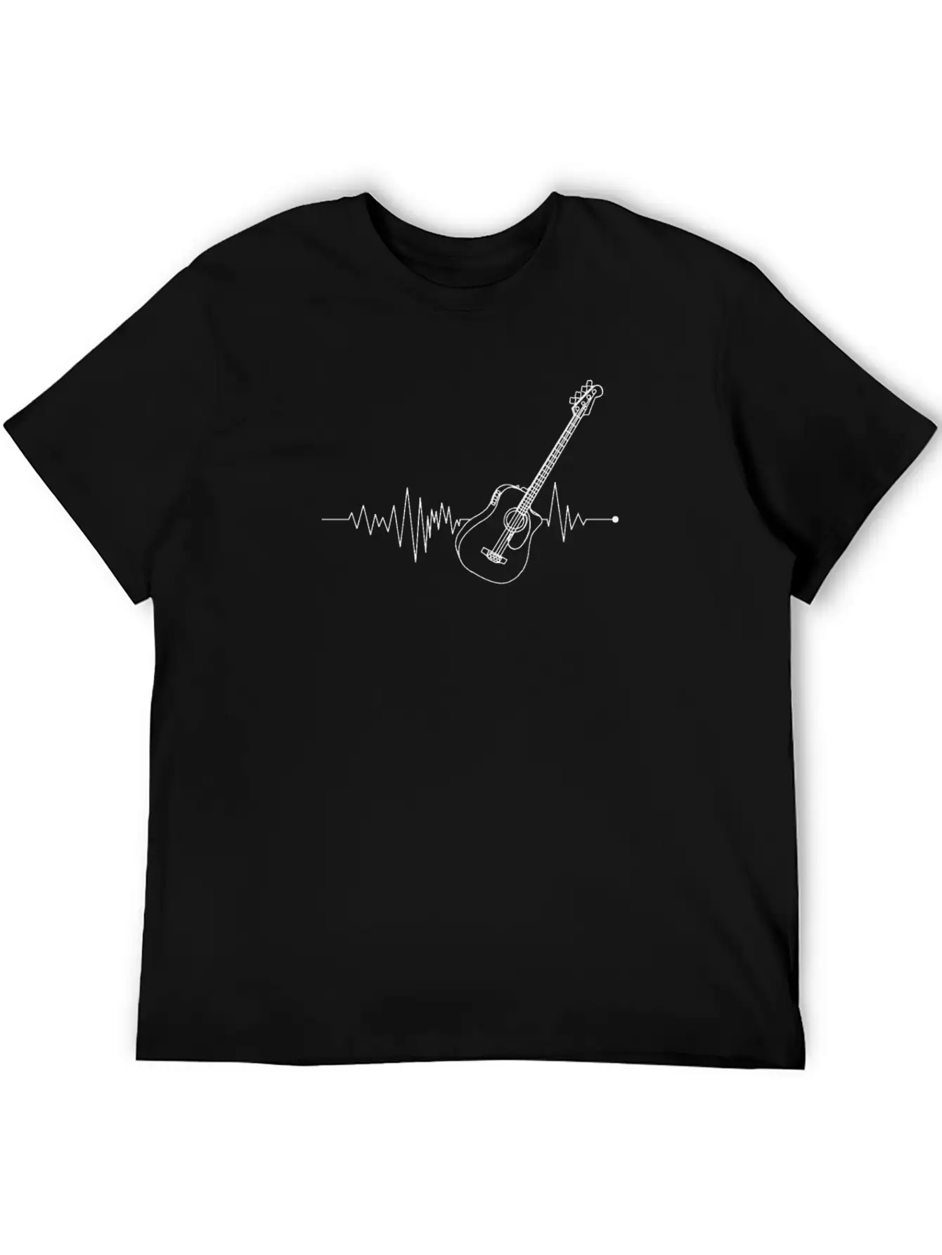 Bass Guitar Notes Heartbeat - Bass Guitar - Bass Basic Graphic T-Shirt ¨C Daily Comfort In Soft Cotton