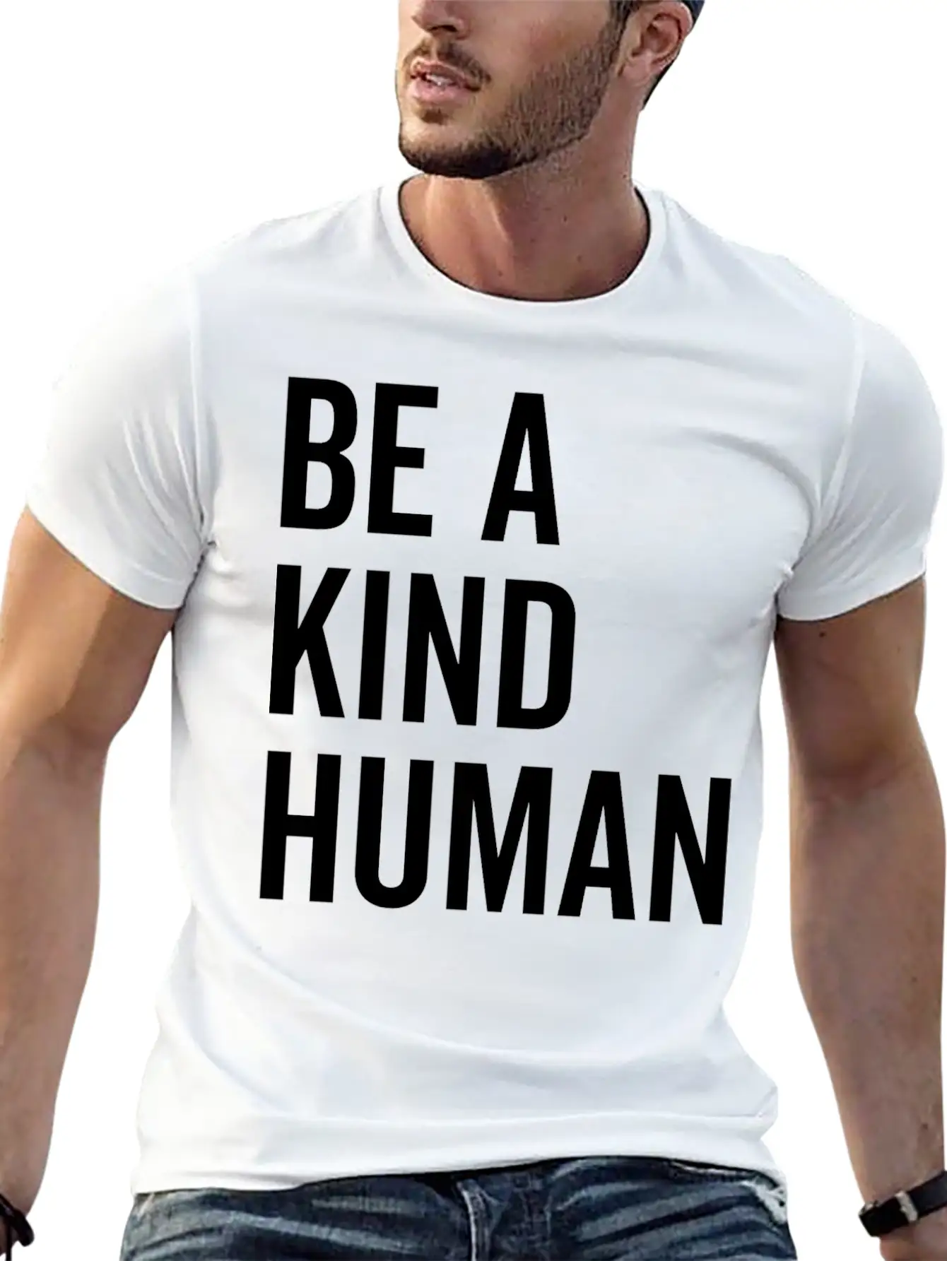Be A Kind Human Basic Graphic T-Shirt ¨C Daily Comfort In Soft Cotton