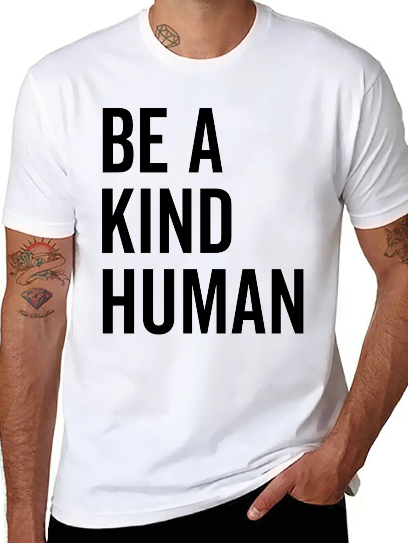 Be A Kind Human Basic Graphic T-Shirt ¨C Daily Comfort In Soft Cotton
