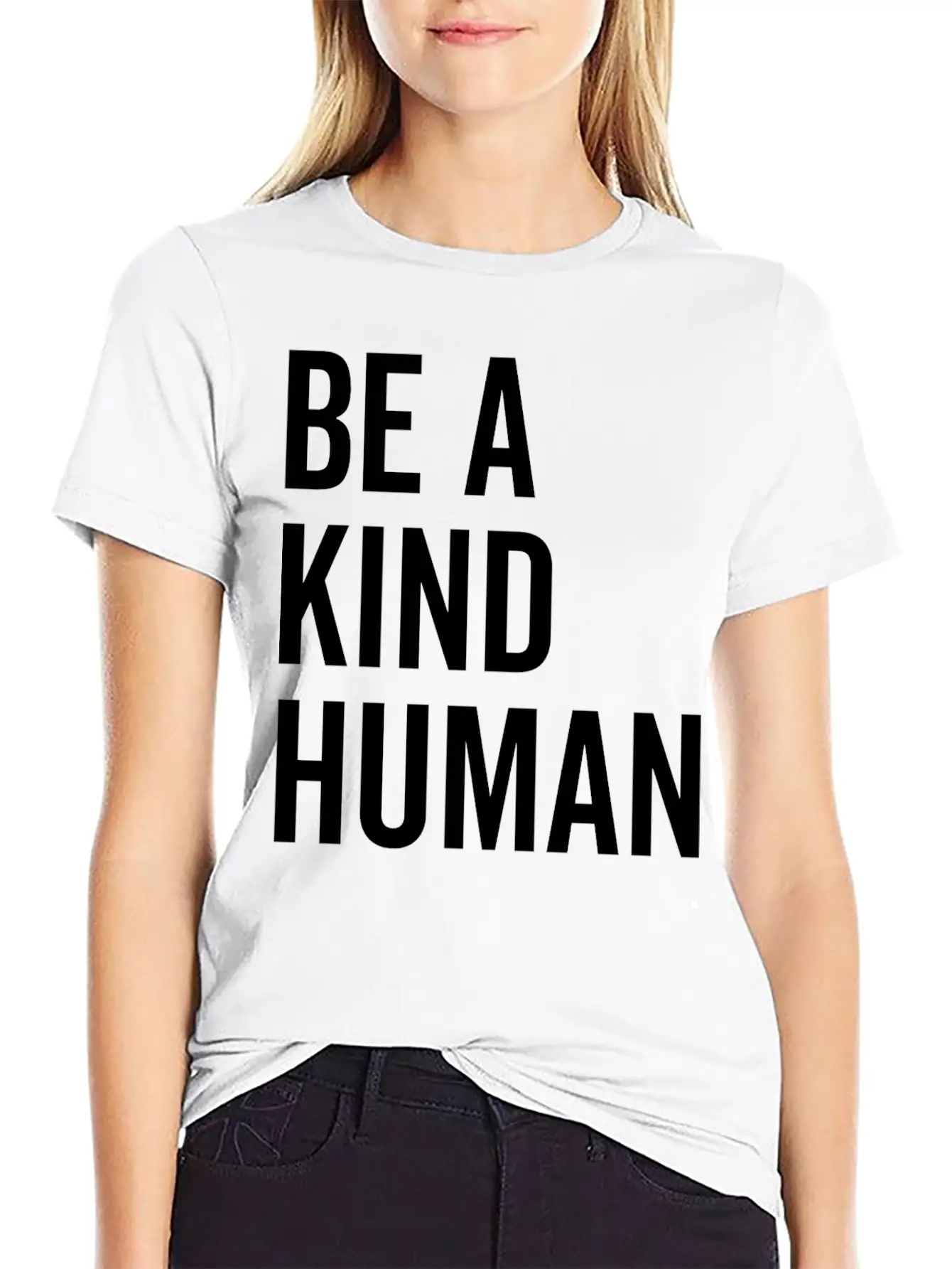 Be A Kind Human Basic Graphic T-Shirt ¨C Daily Comfort In Soft Cotton