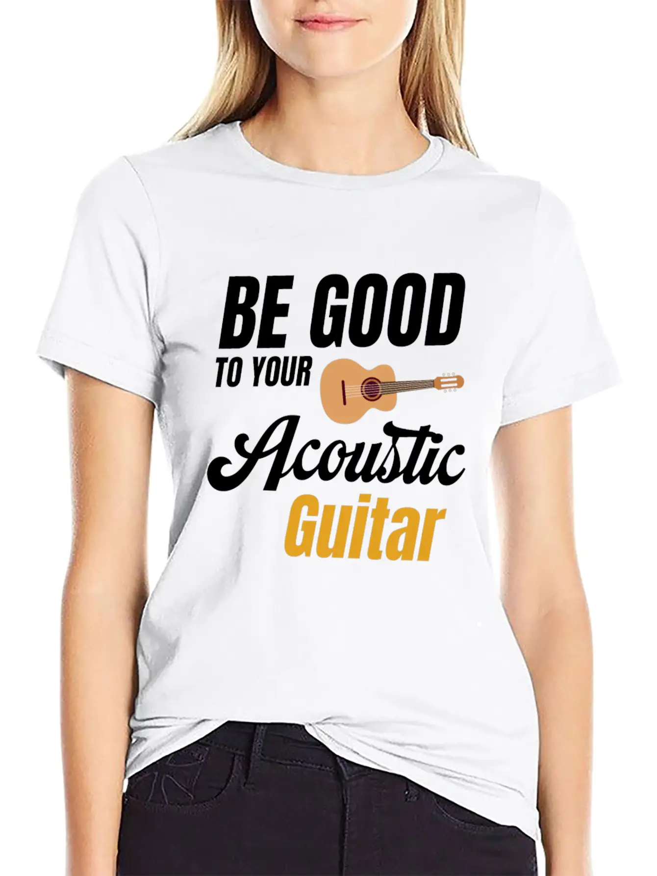 Be Good To Your Wood Acoustic Guitar Lover Band Soft Cotton Short Sleeve Tee ¨C Unisex Wardrobe Staple